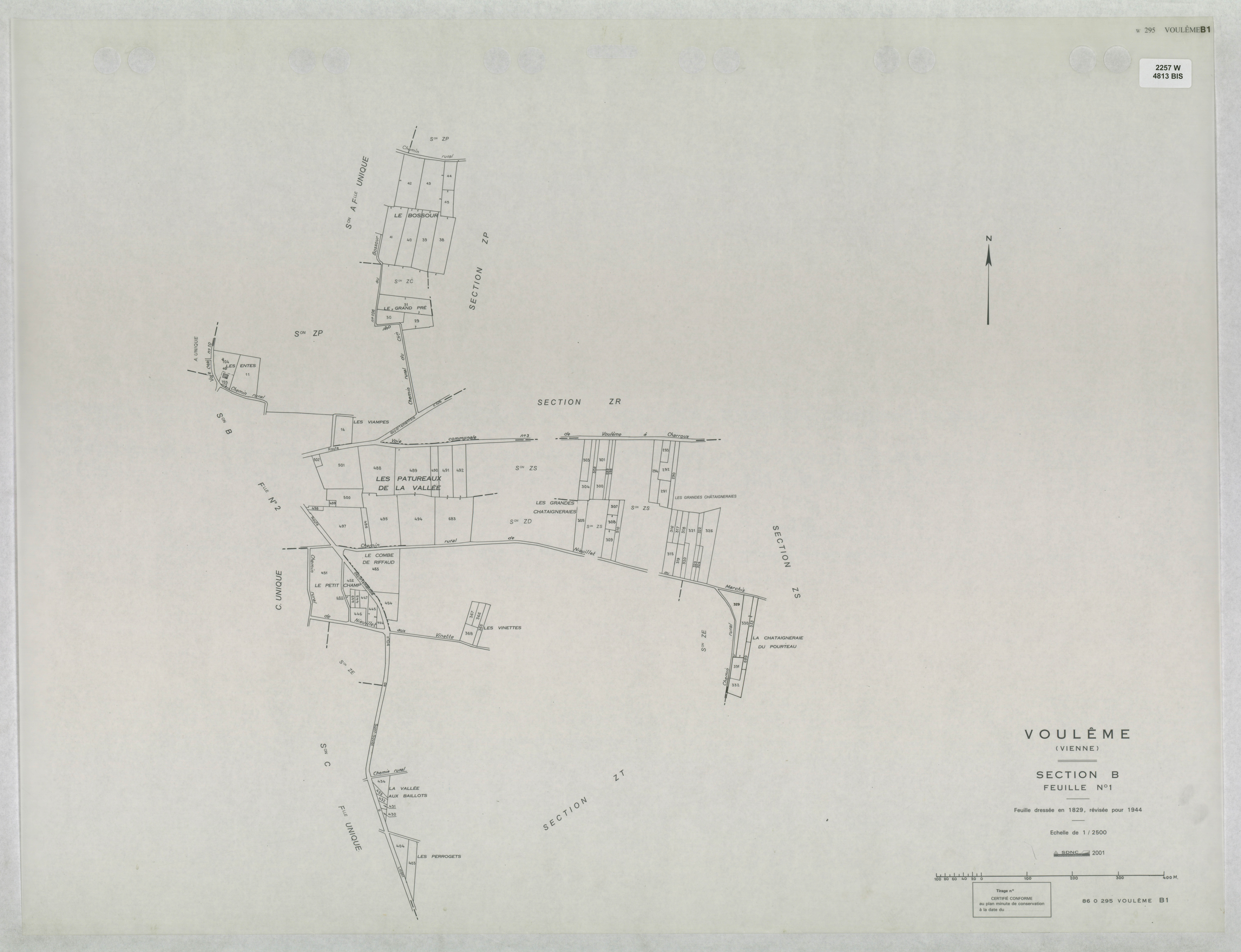 Voulême - FRAD086_cadastre Plans mis à jour 