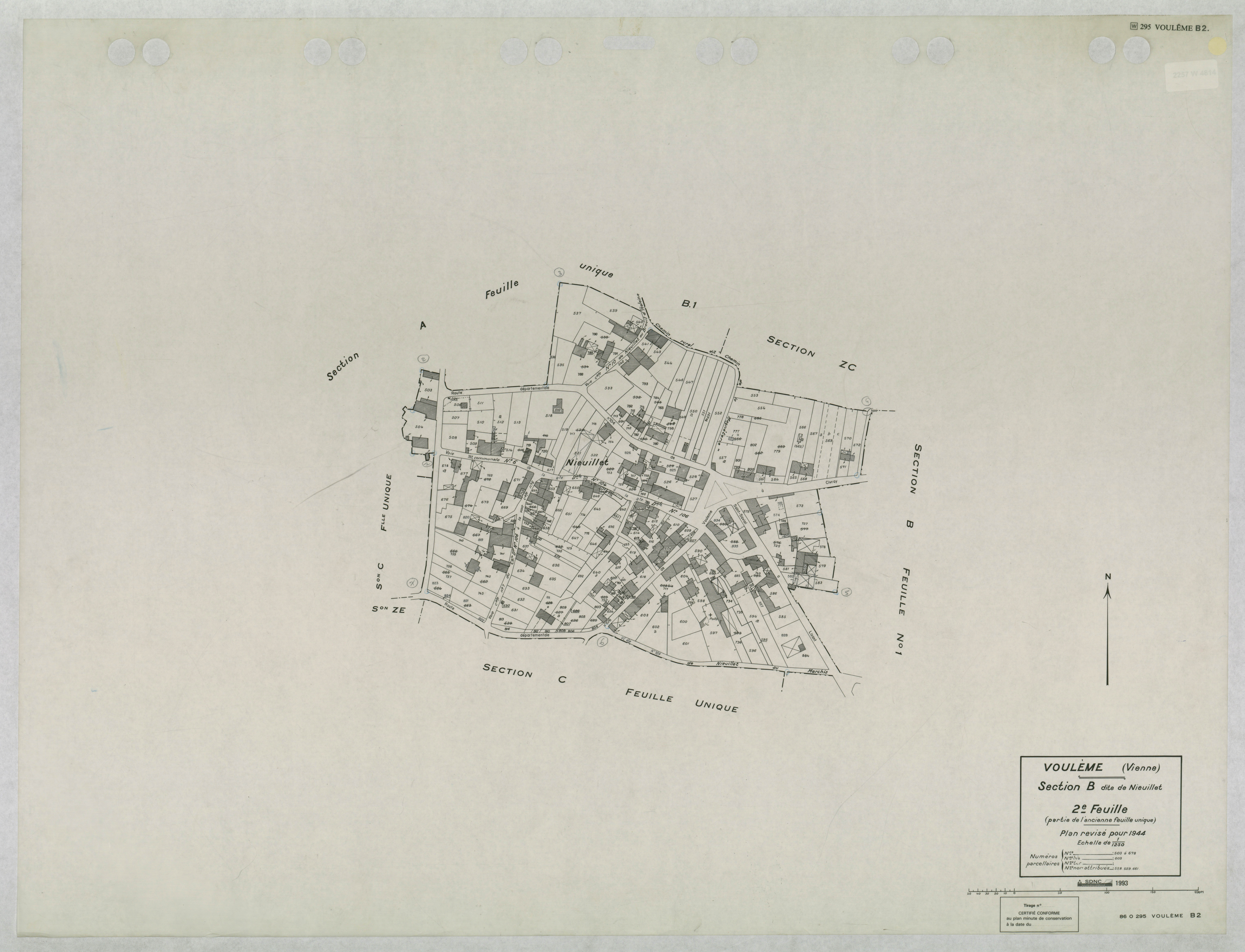 Voulême - FRAD086_cadastre Plans mis à jour 