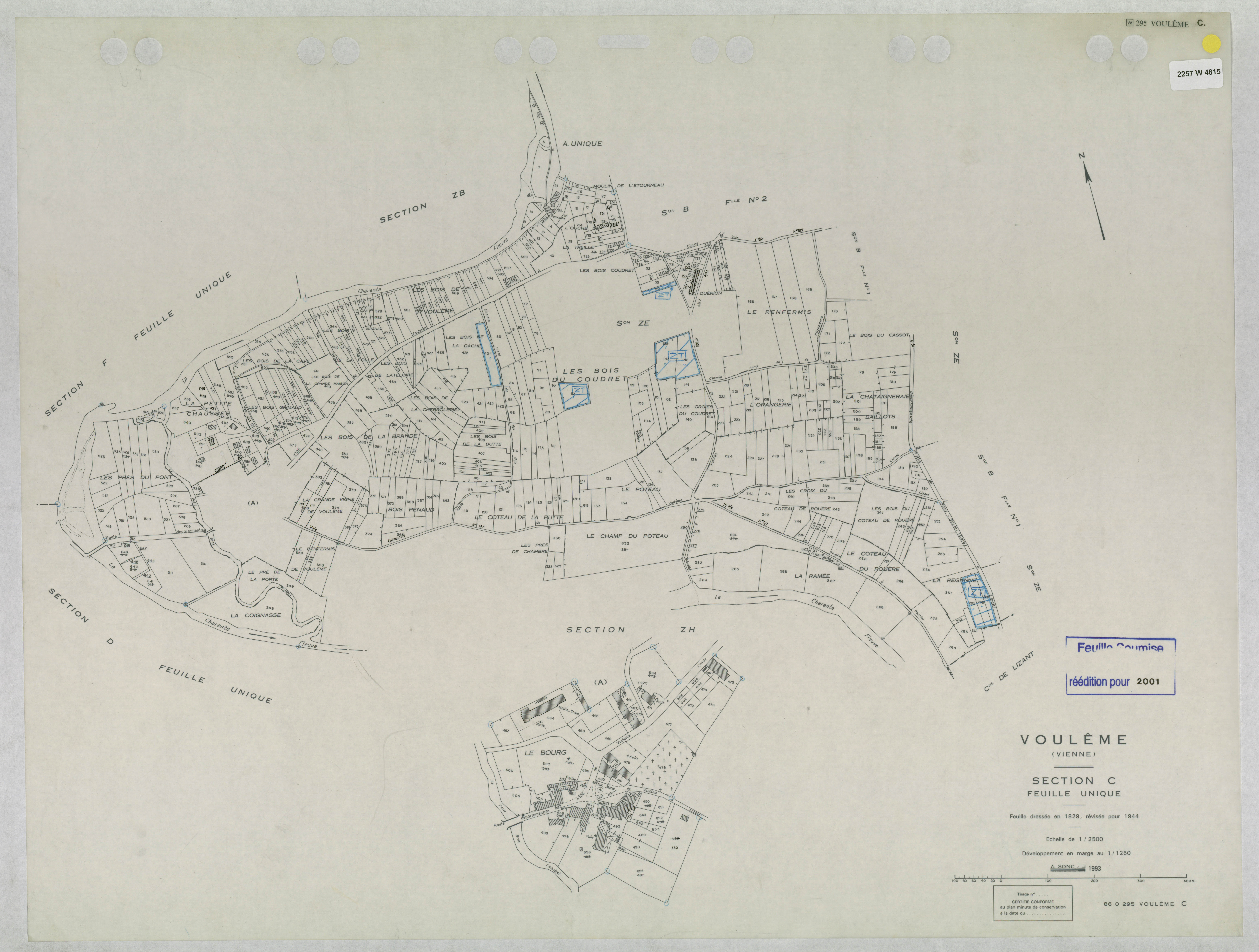 Voulême - FRAD086_cadastre Plans mis à jour 
