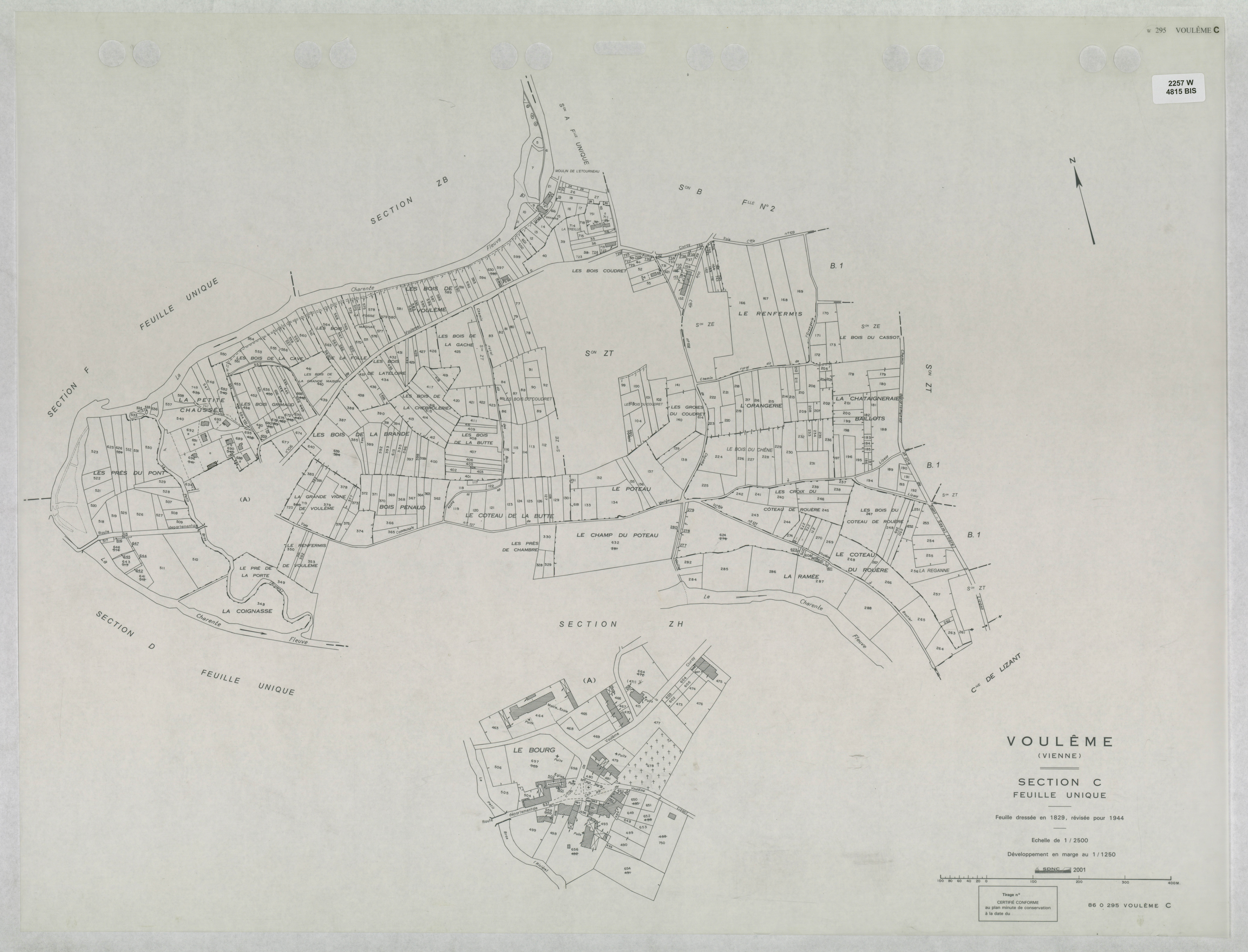 Voulême - FRAD086_cadastre Plans mis à jour 