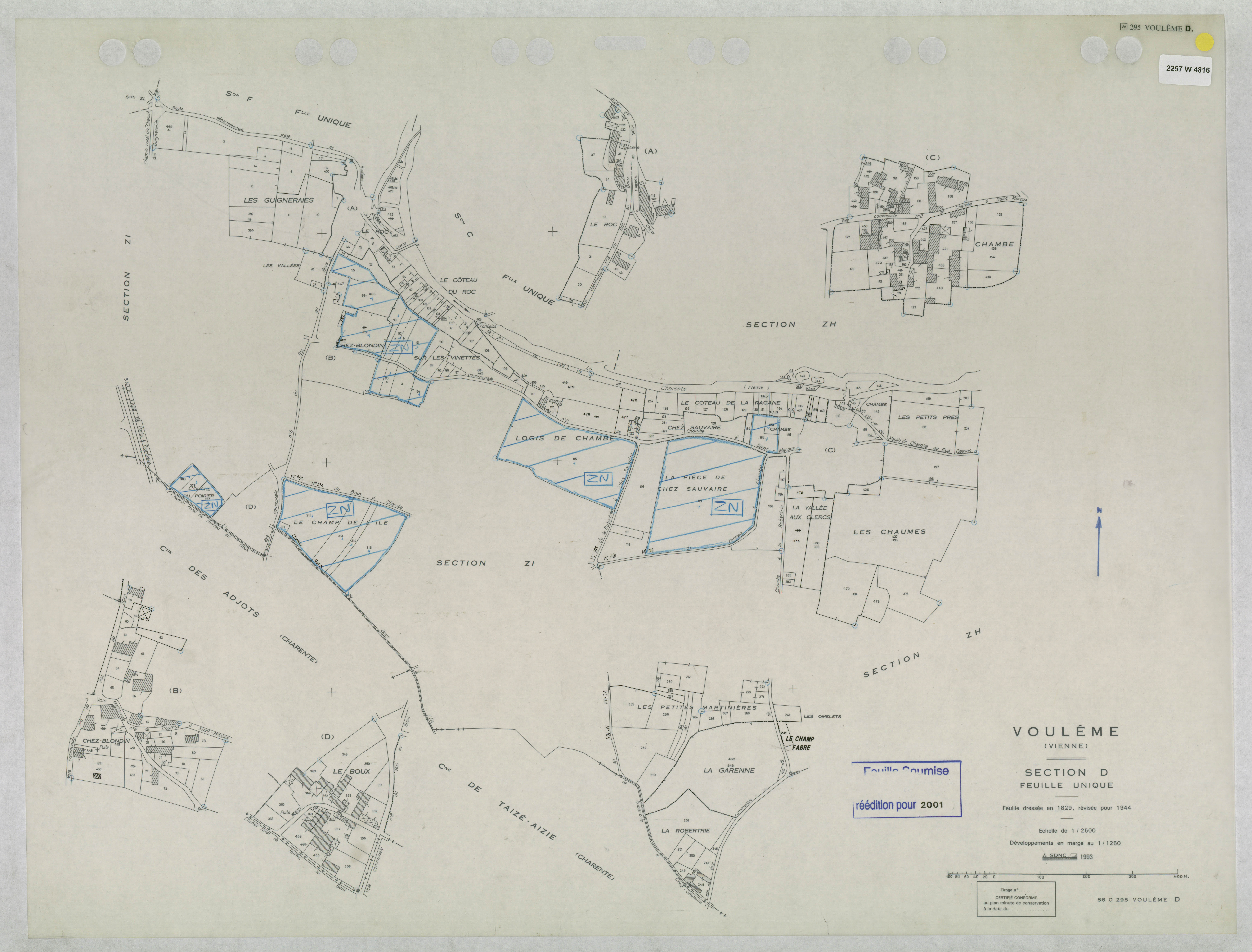 Voulême - FRAD086_cadastre Plans mis à jour 