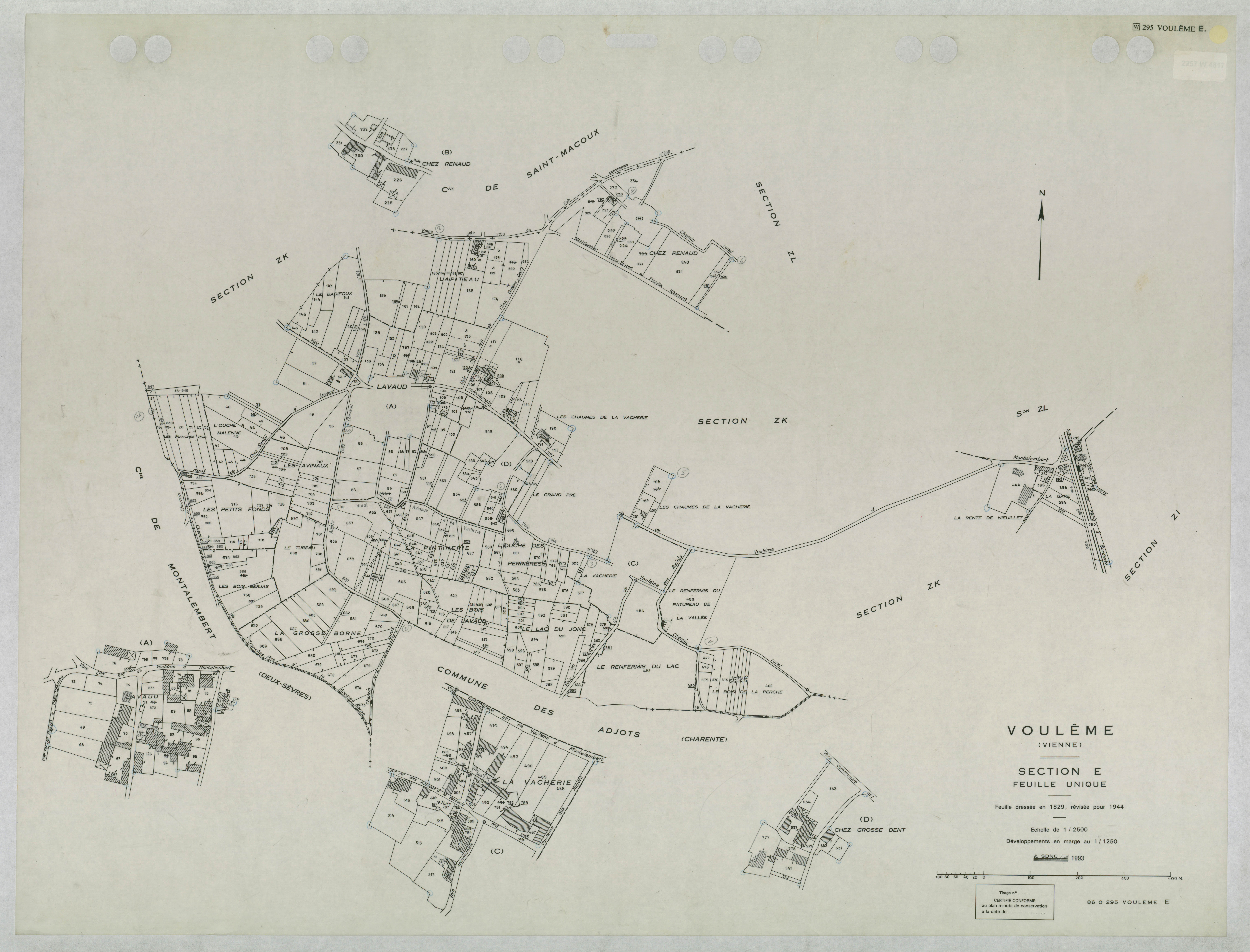 Voulême - FRAD086_cadastre Plans mis à jour 
