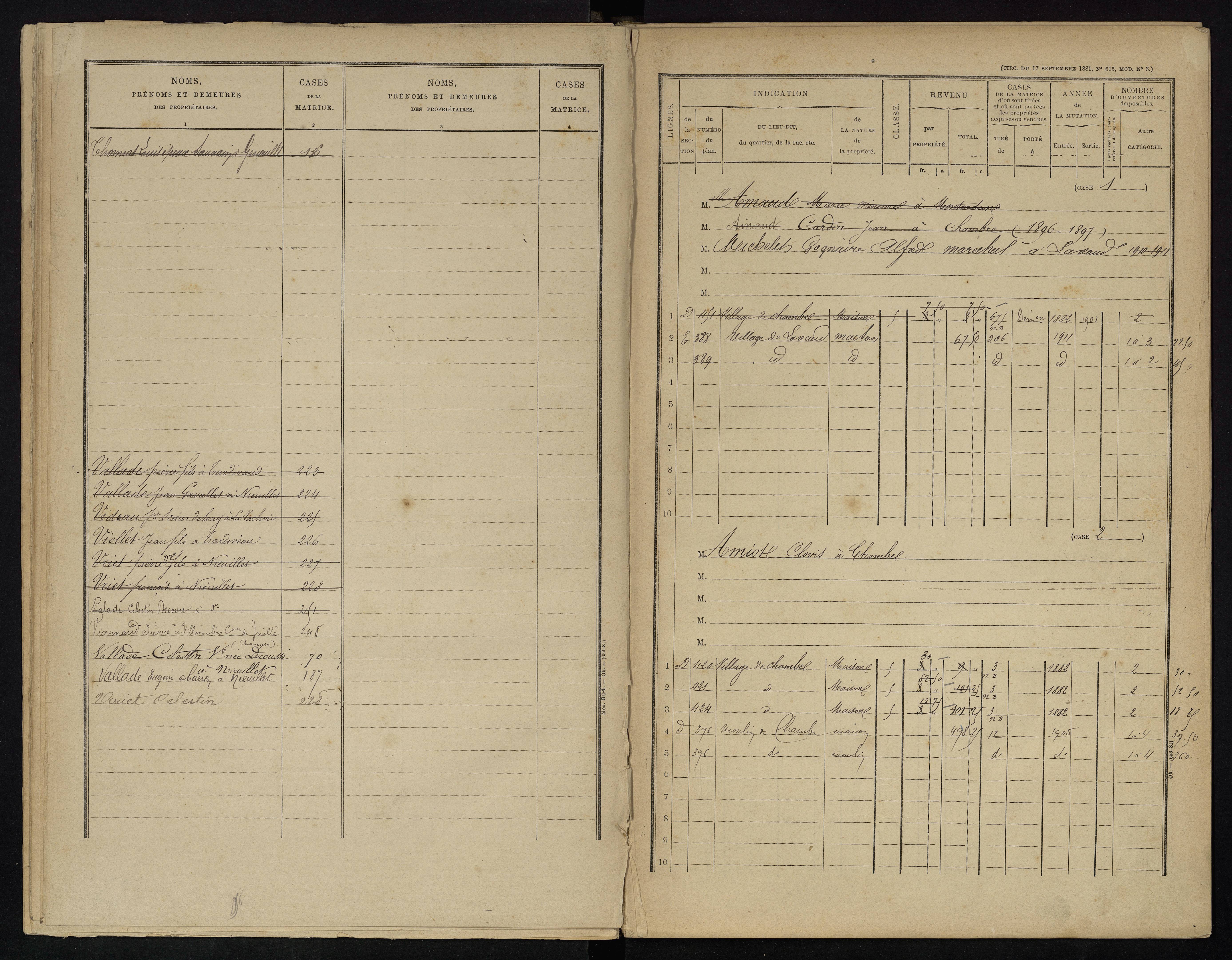 Voulême - FRAD086_cadastre Cases 1-312. 