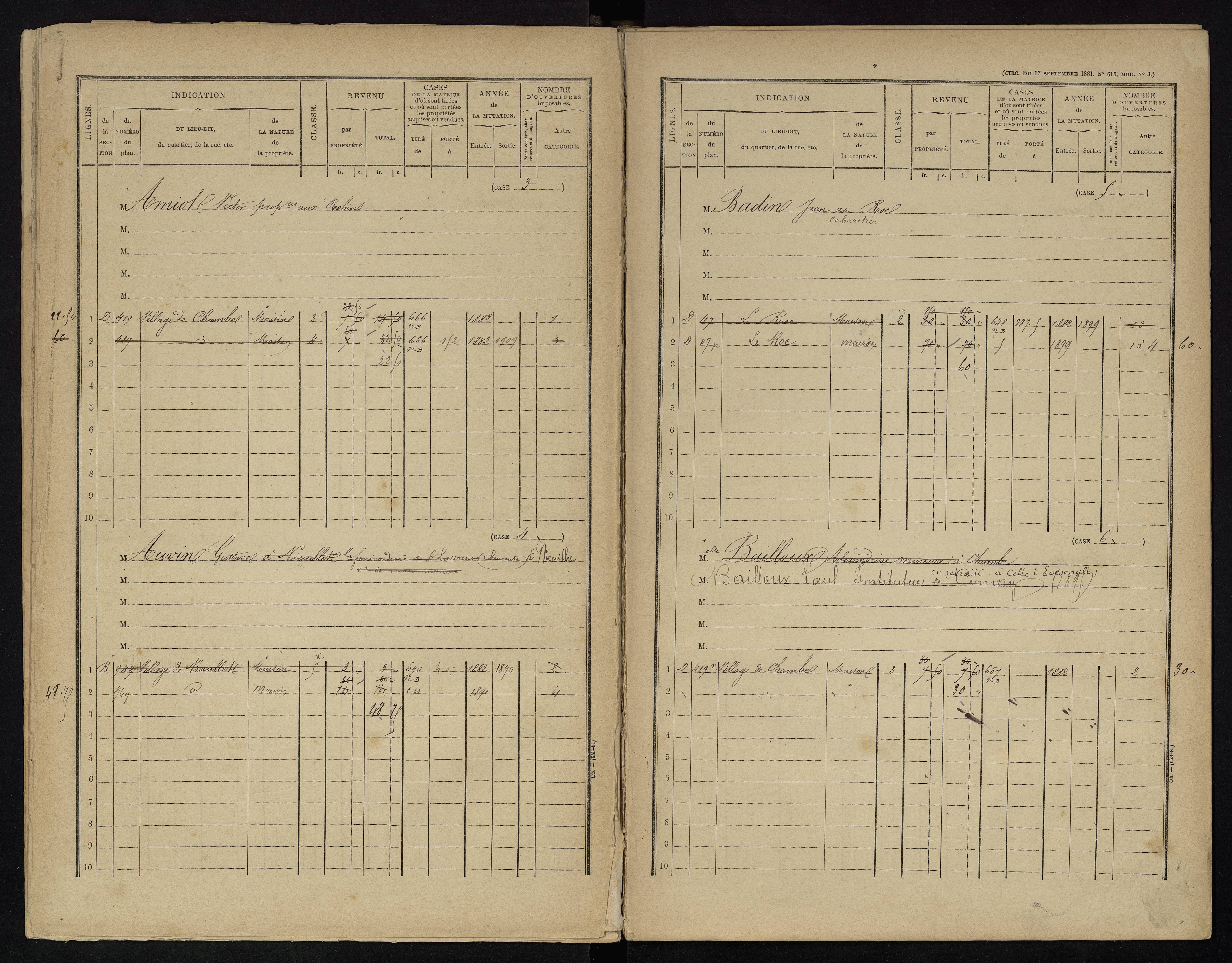 Voulême - FRAD086_cadastre Cases 1-312. 