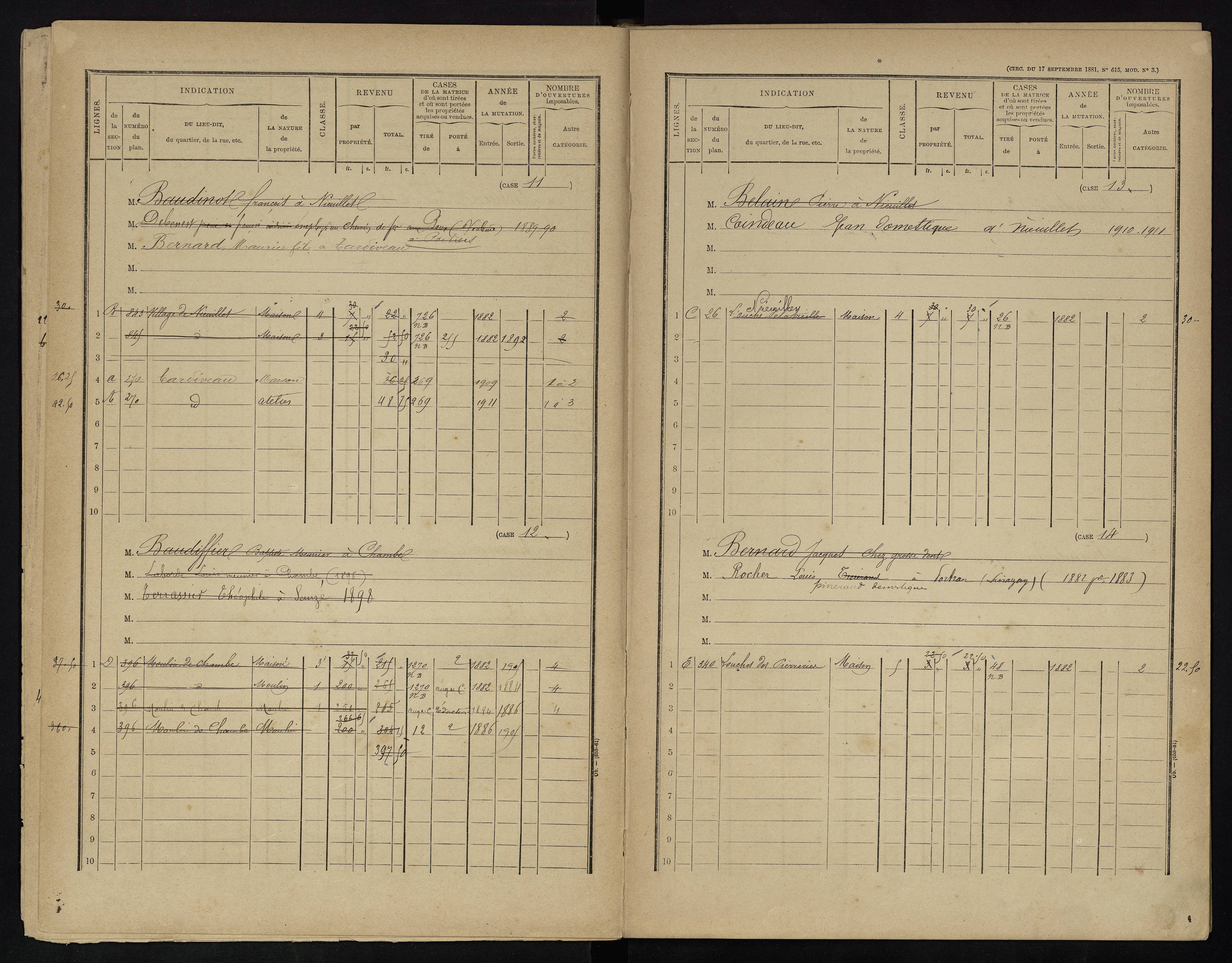 Voulême - FRAD086_cadastre Cases 1-312. 