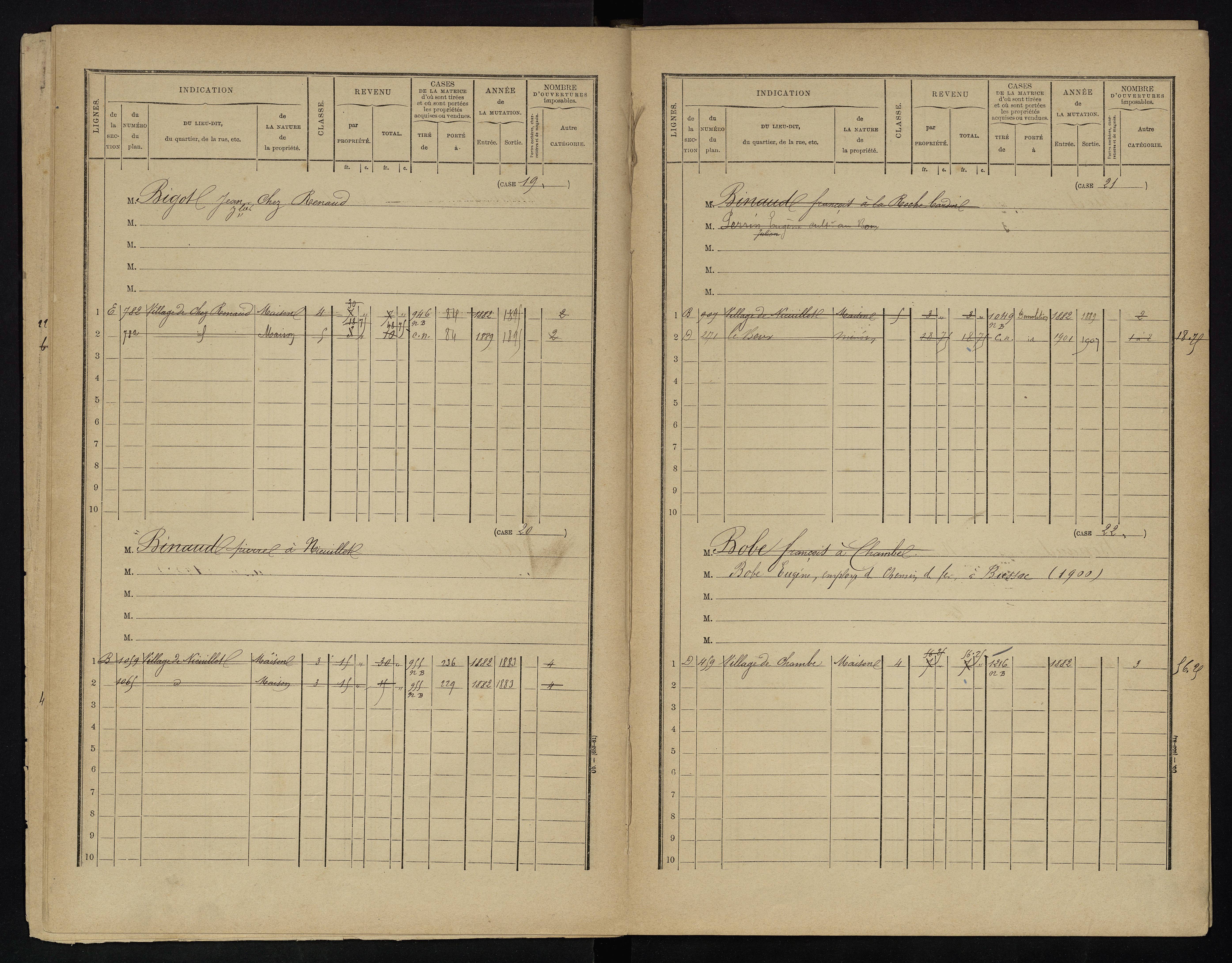 Voulême - FRAD086_cadastre Cases 1-312. 