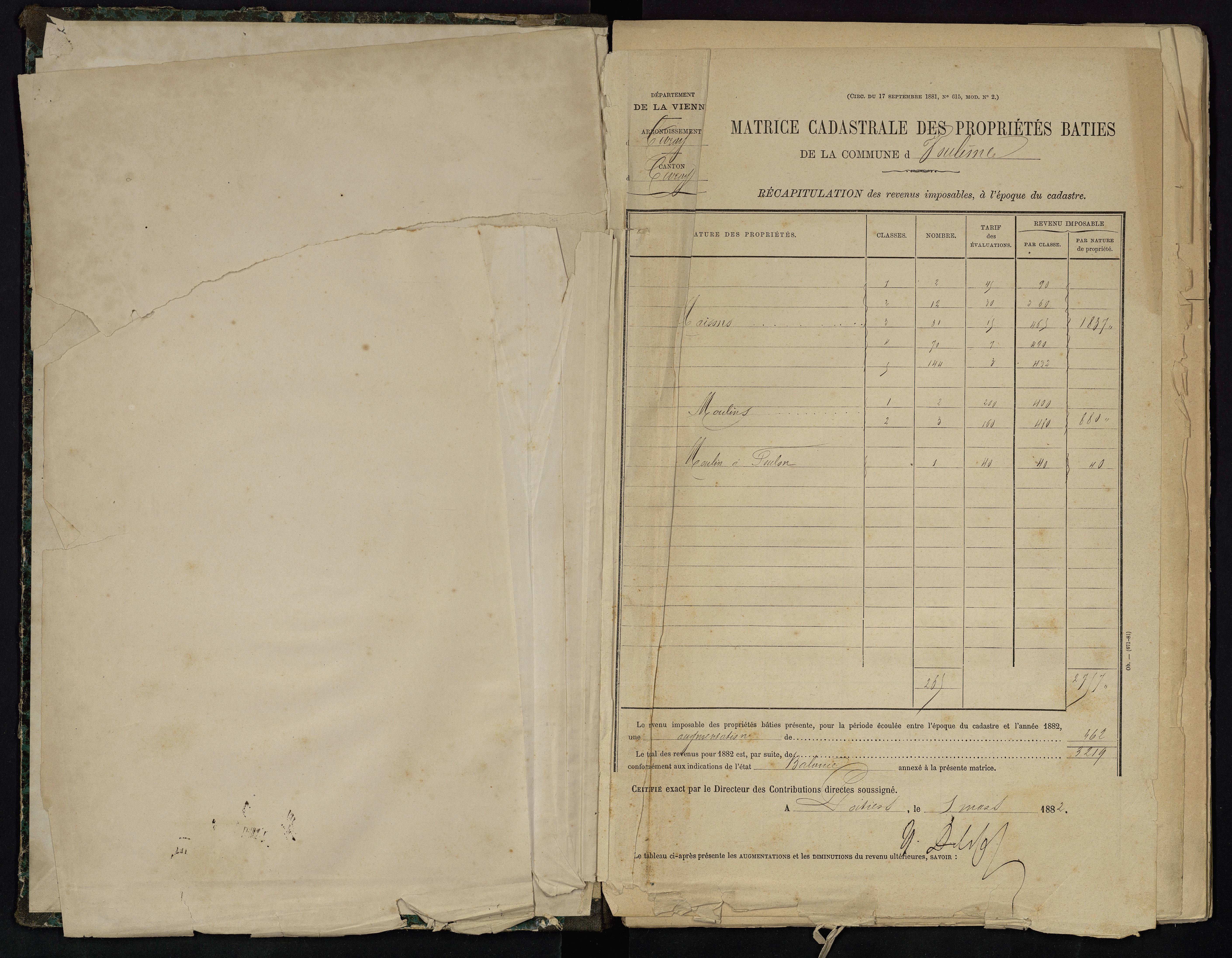 Voulême - FRAD086_cadastre Cases 1-312. 