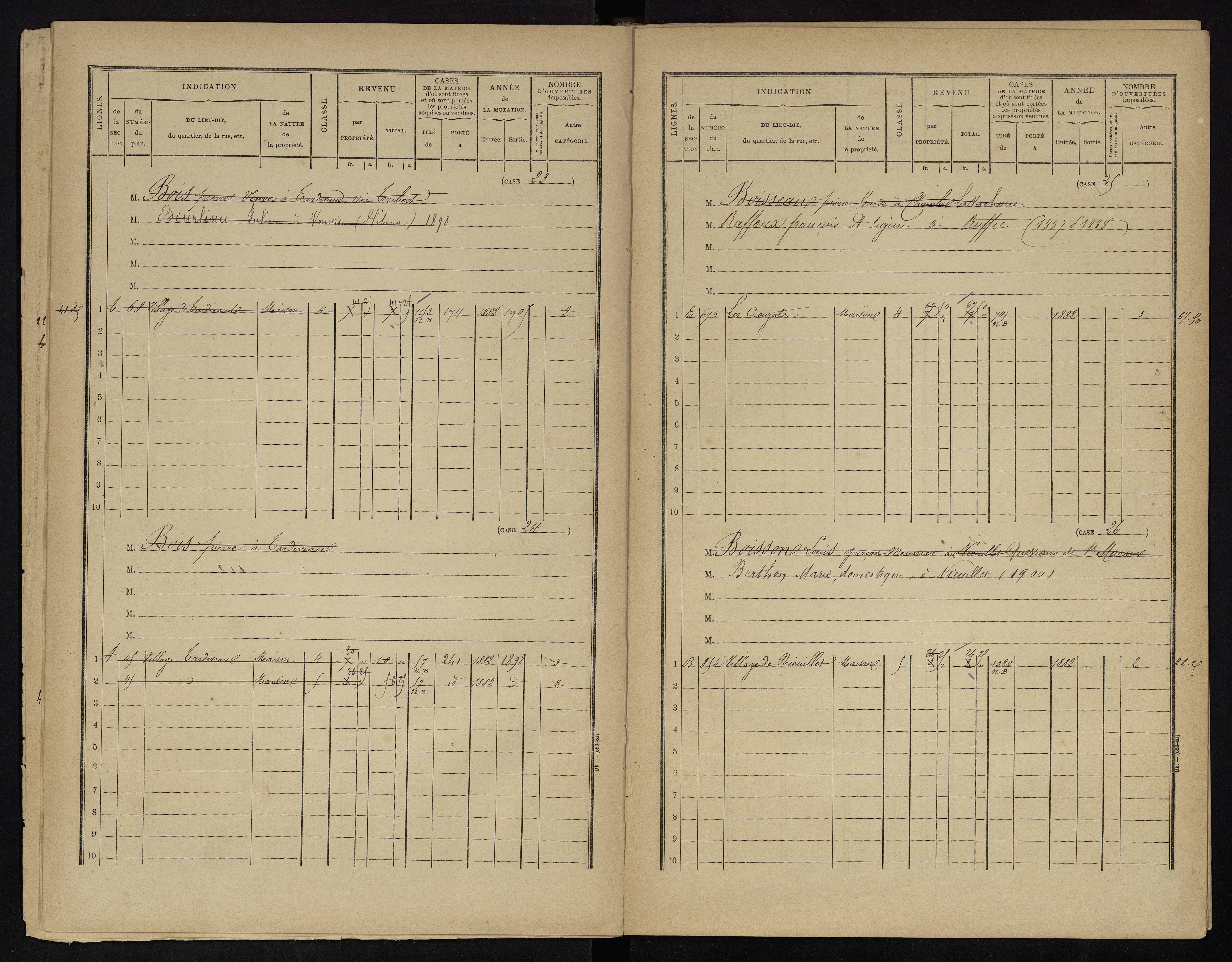Voulême - FRAD086_cadastre Cases 1-312. 