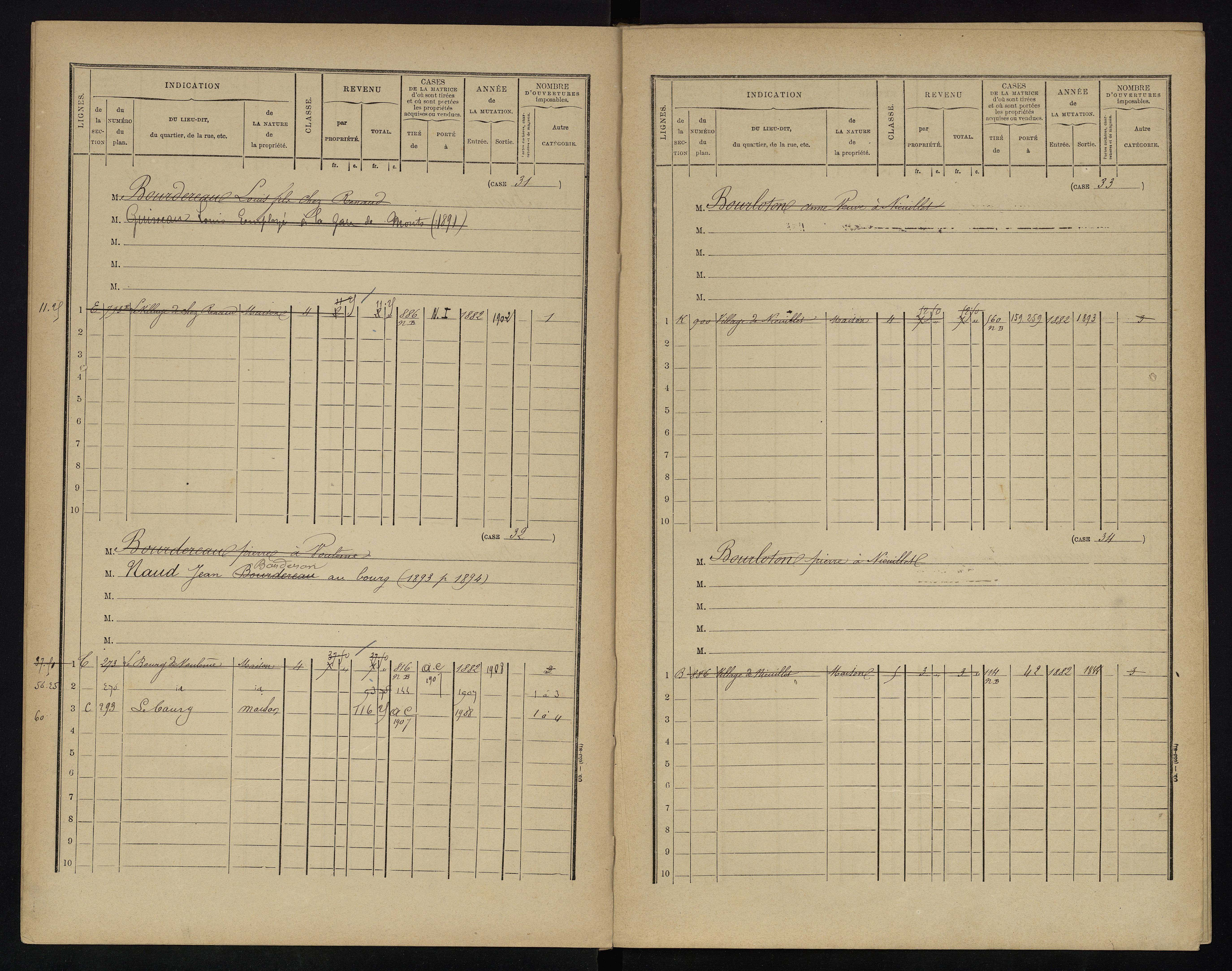 Voulême - FRAD086_cadastre Cases 1-312. 