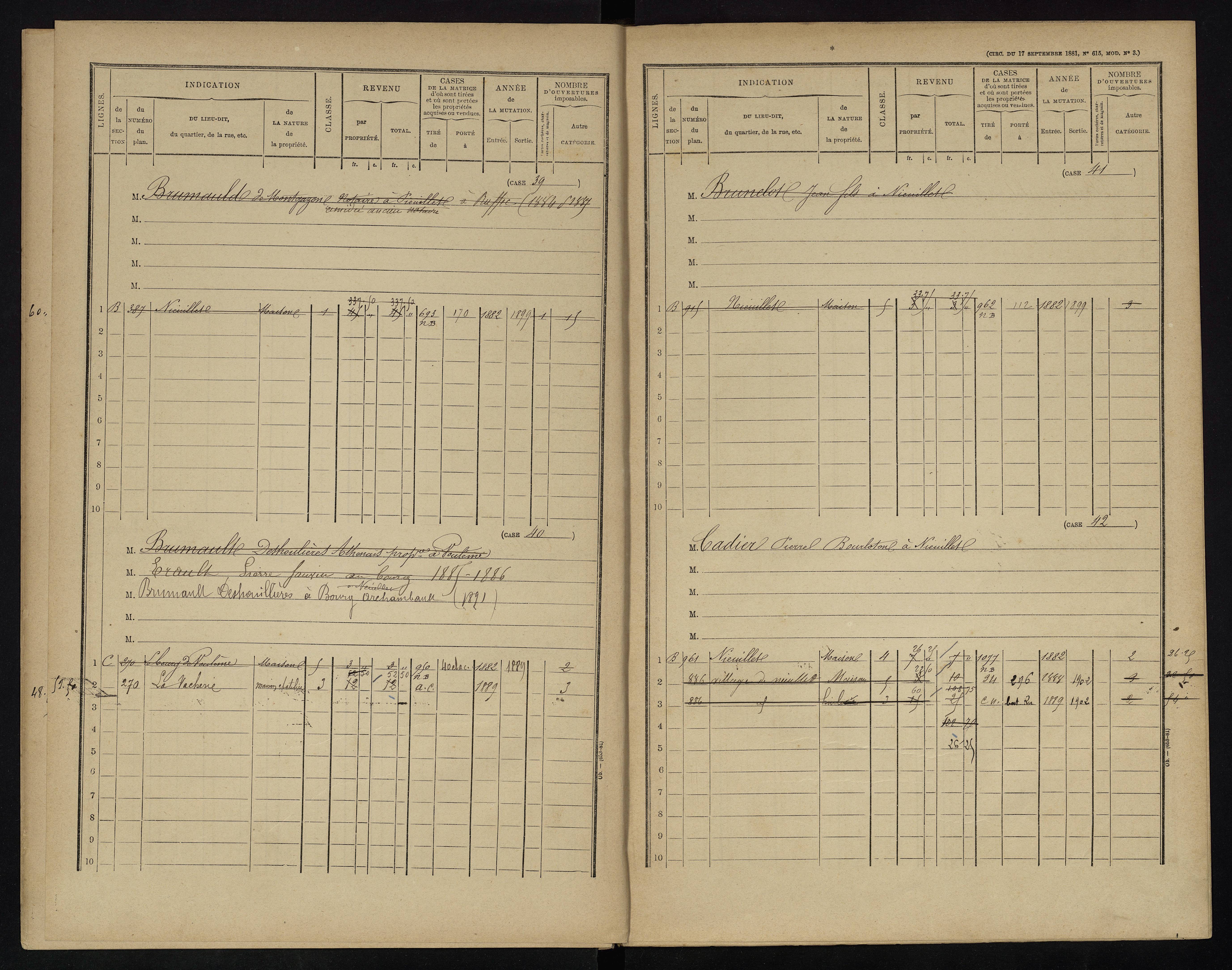 Voulême - FRAD086_cadastre Cases 1-312. 