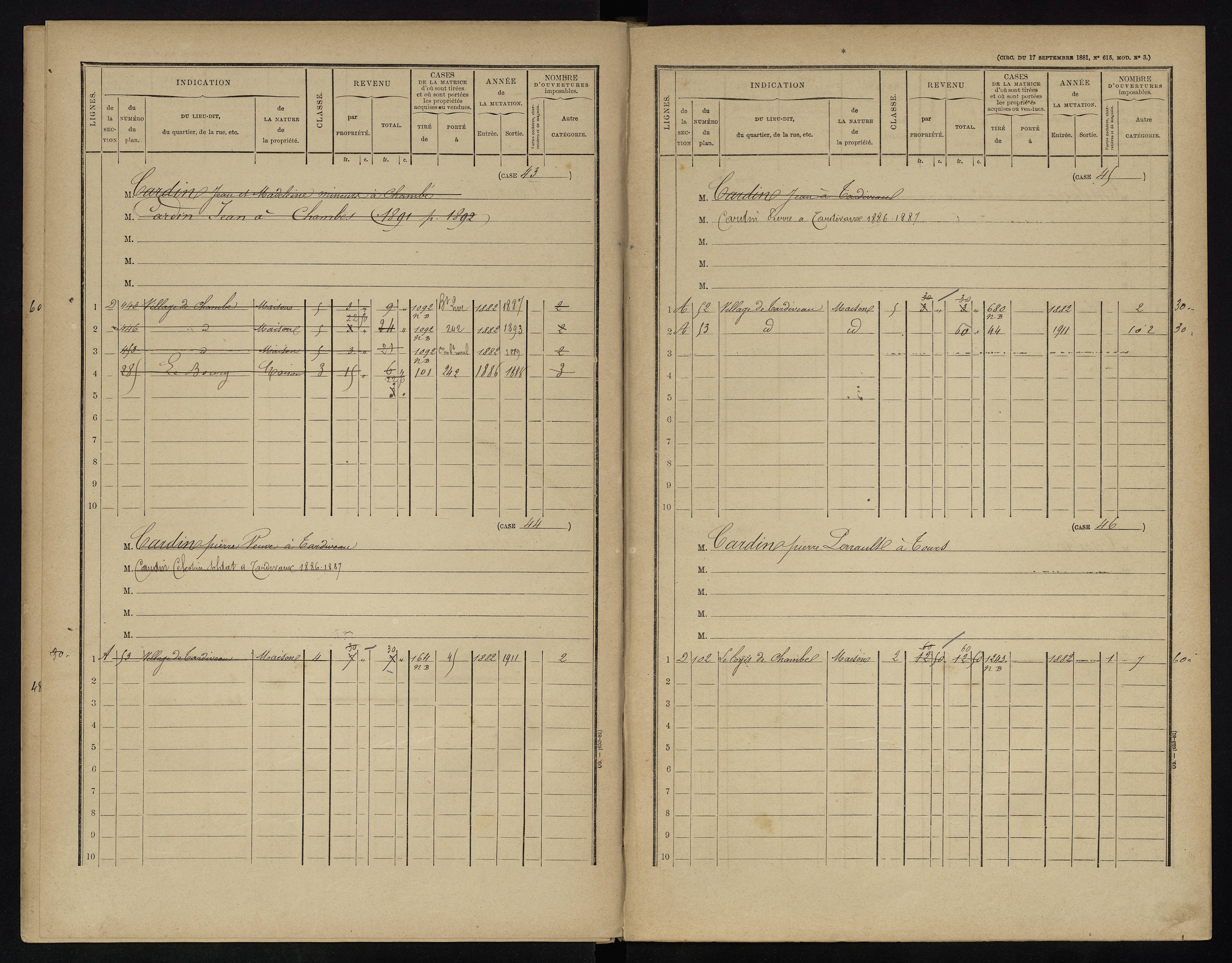Voulême - FRAD086_cadastre Cases 1-312. 