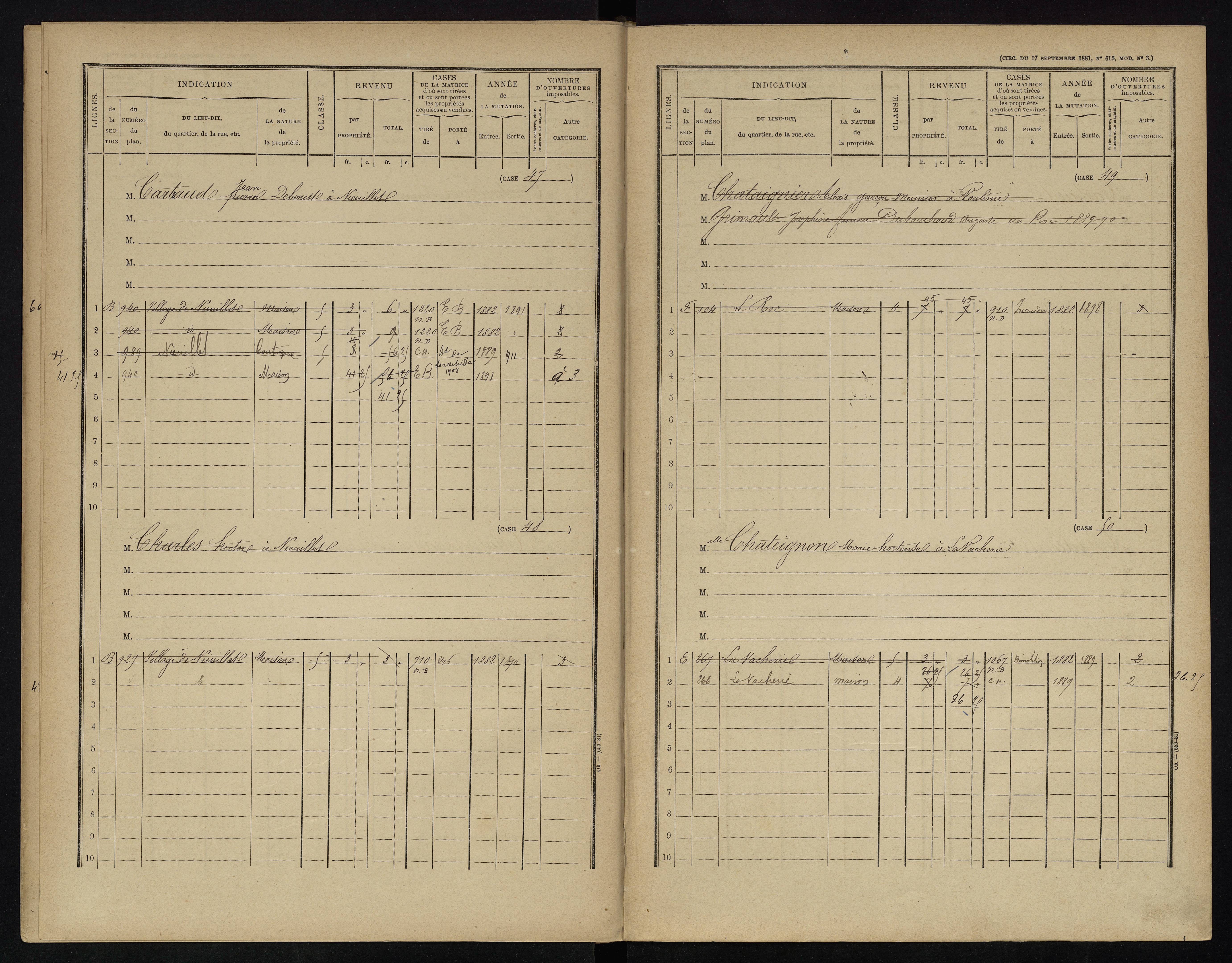 Voulême - FRAD086_cadastre Cases 1-312. 