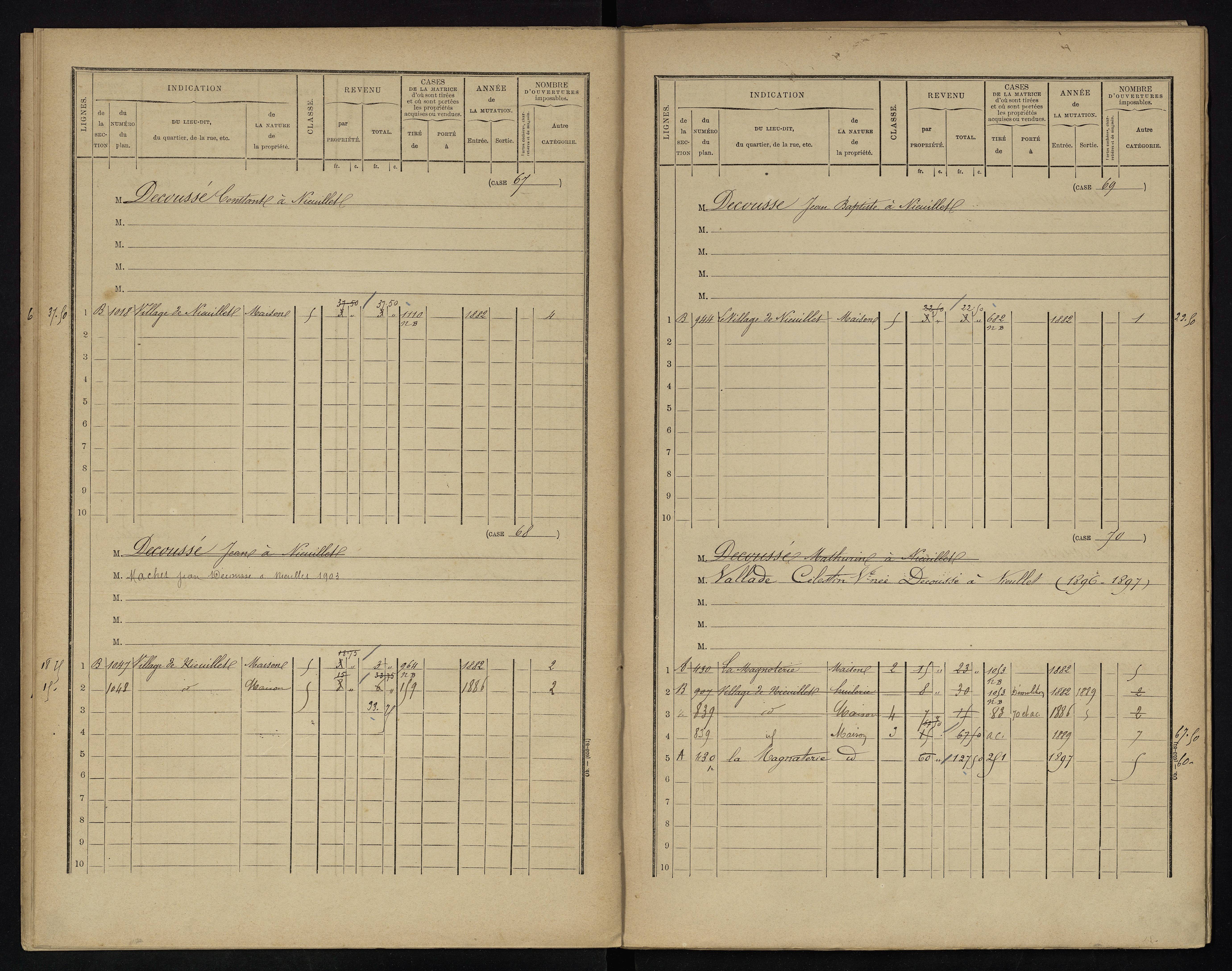 Voulême - FRAD086_cadastre Cases 1-312. 