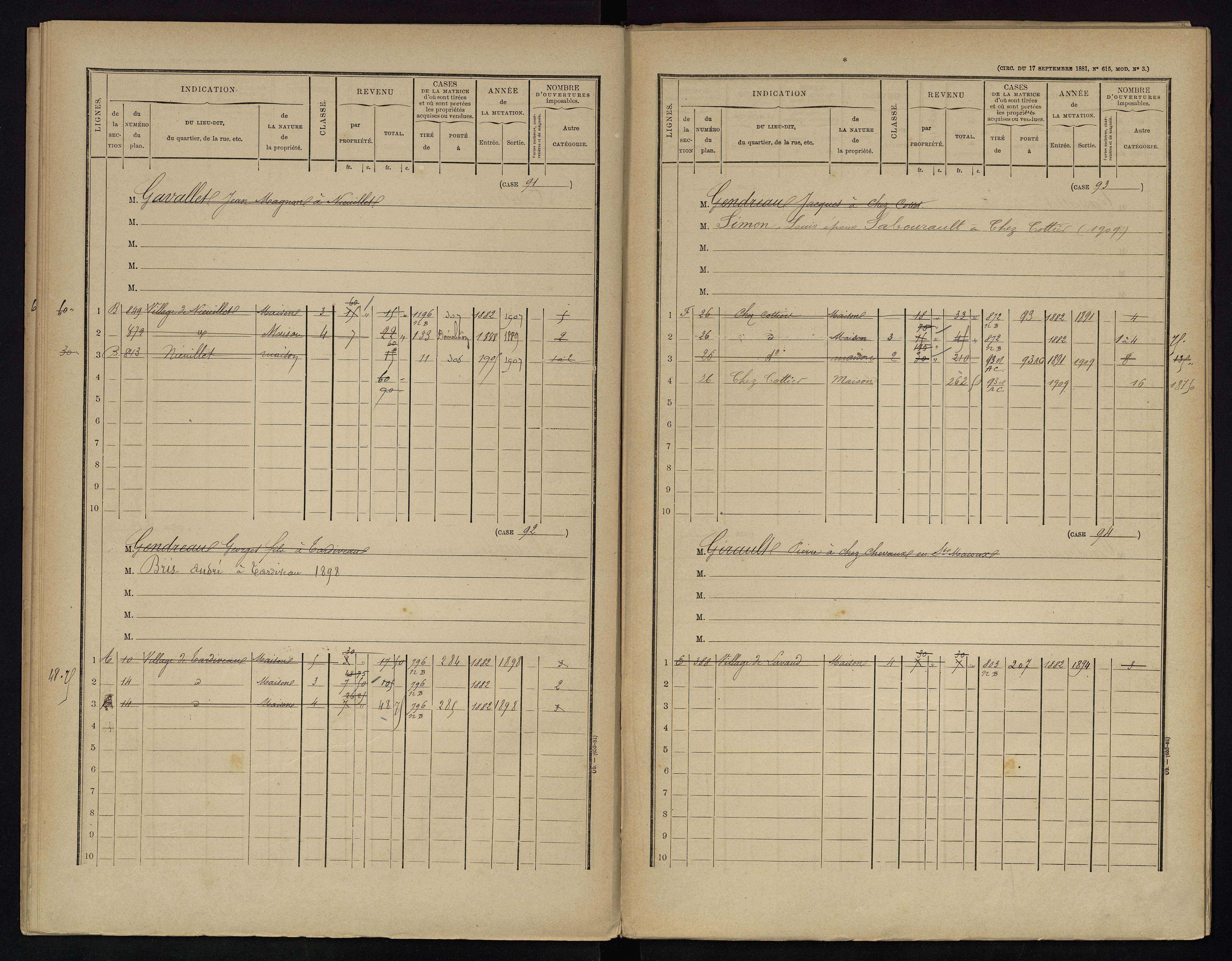 Voulême - FRAD086_cadastre Cases 1-312. 