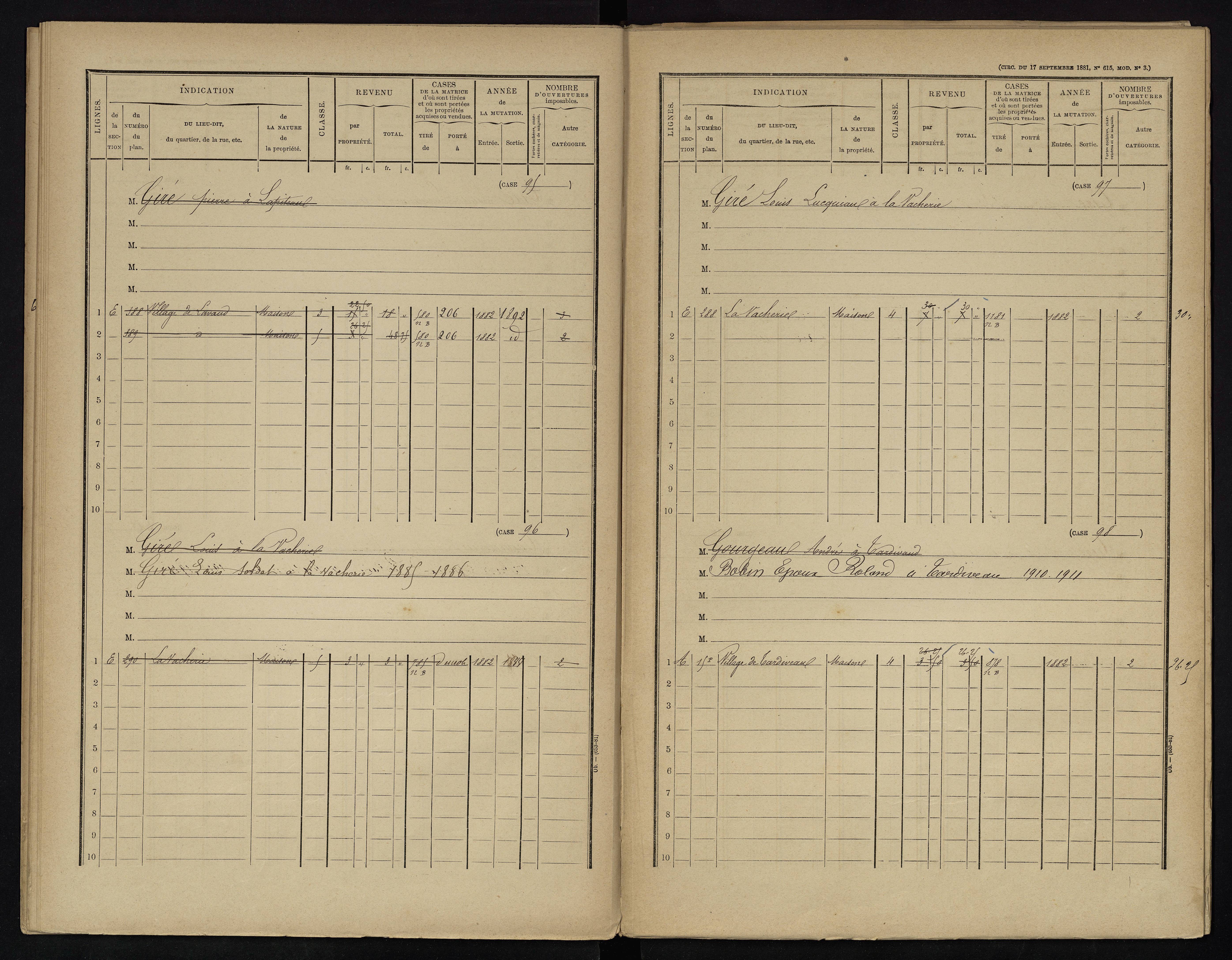Voulême - FRAD086_cadastre Cases 1-312. 