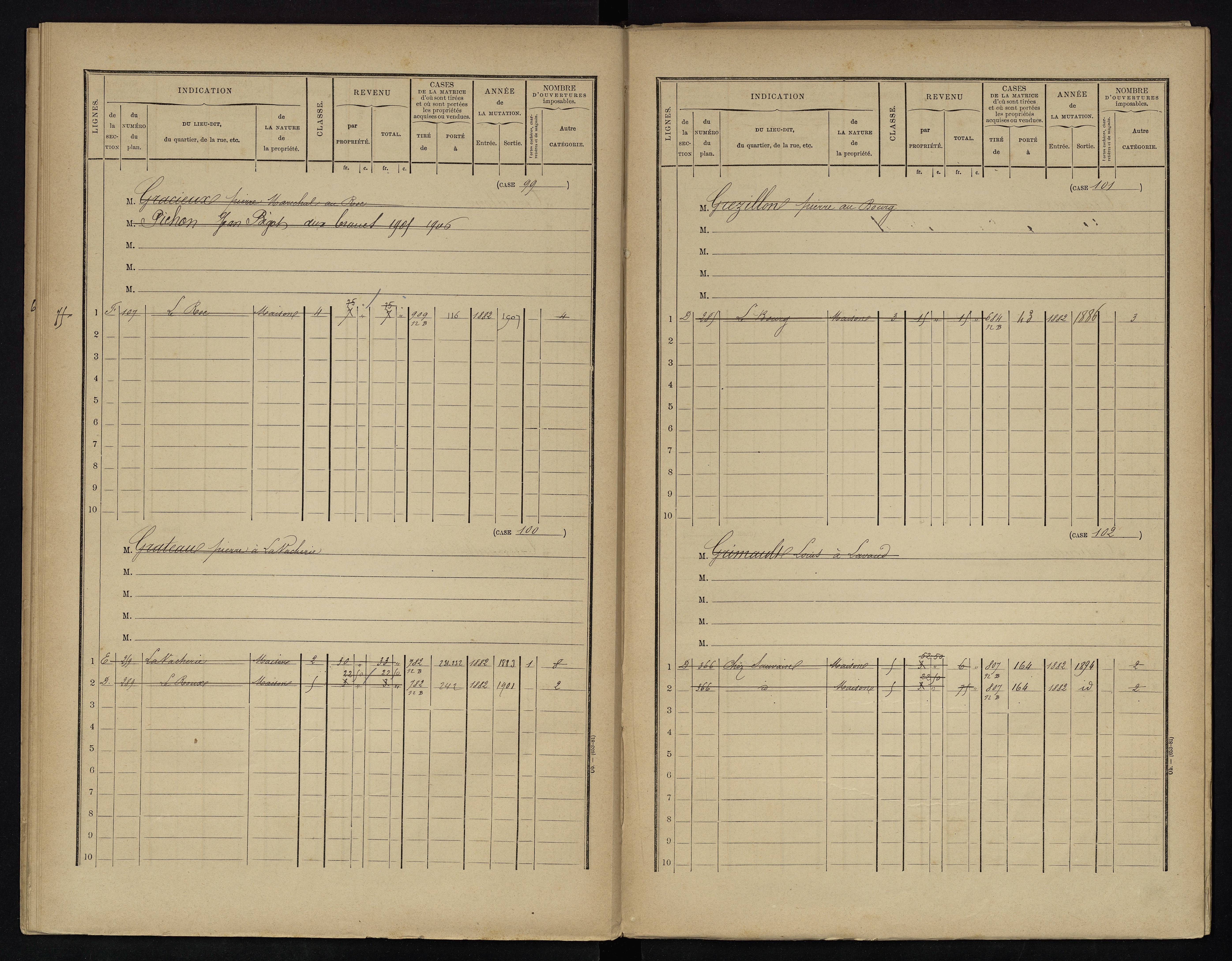 Voulême - FRAD086_cadastre Cases 1-312. 