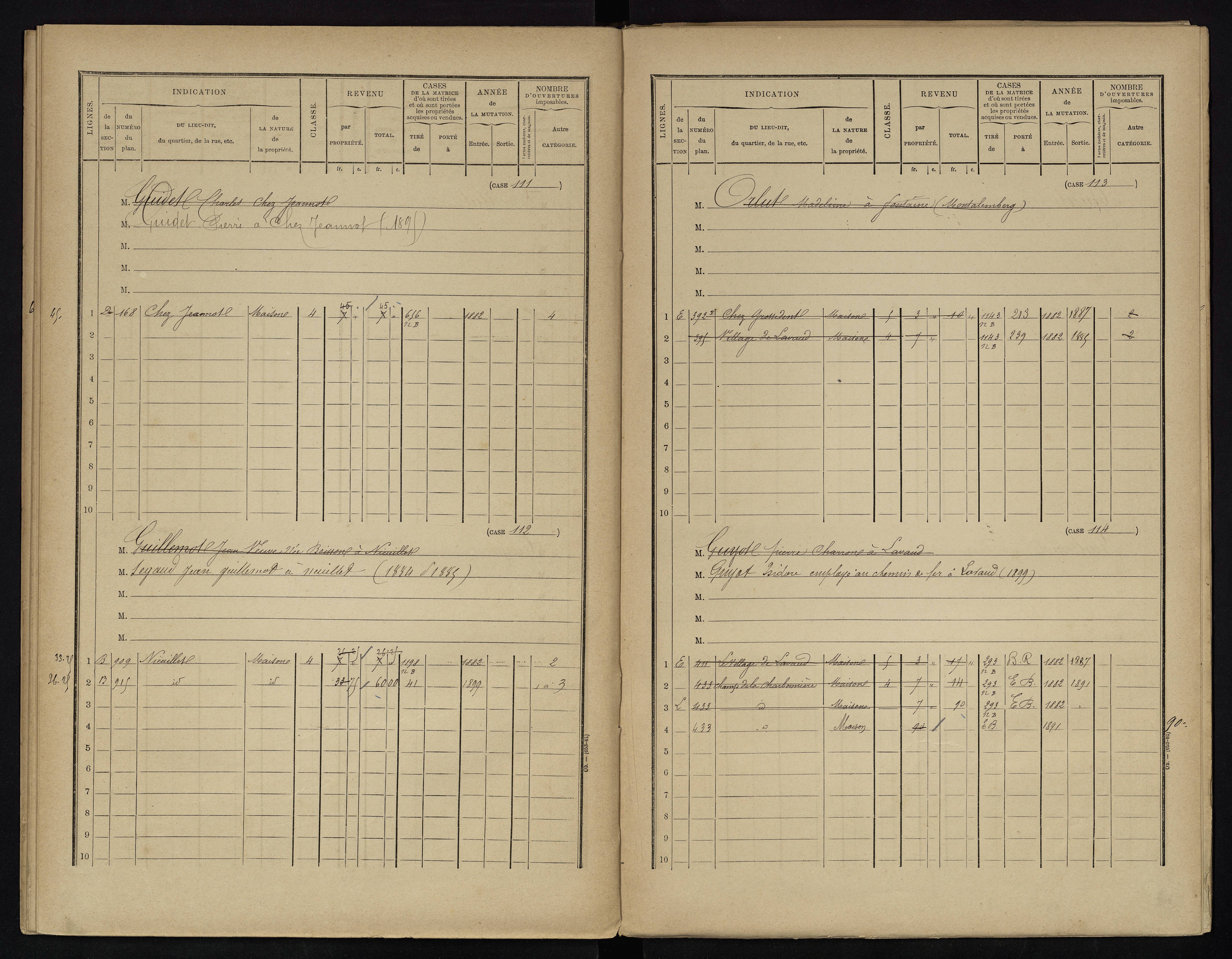 Voulême - FRAD086_cadastre Cases 1-312. 