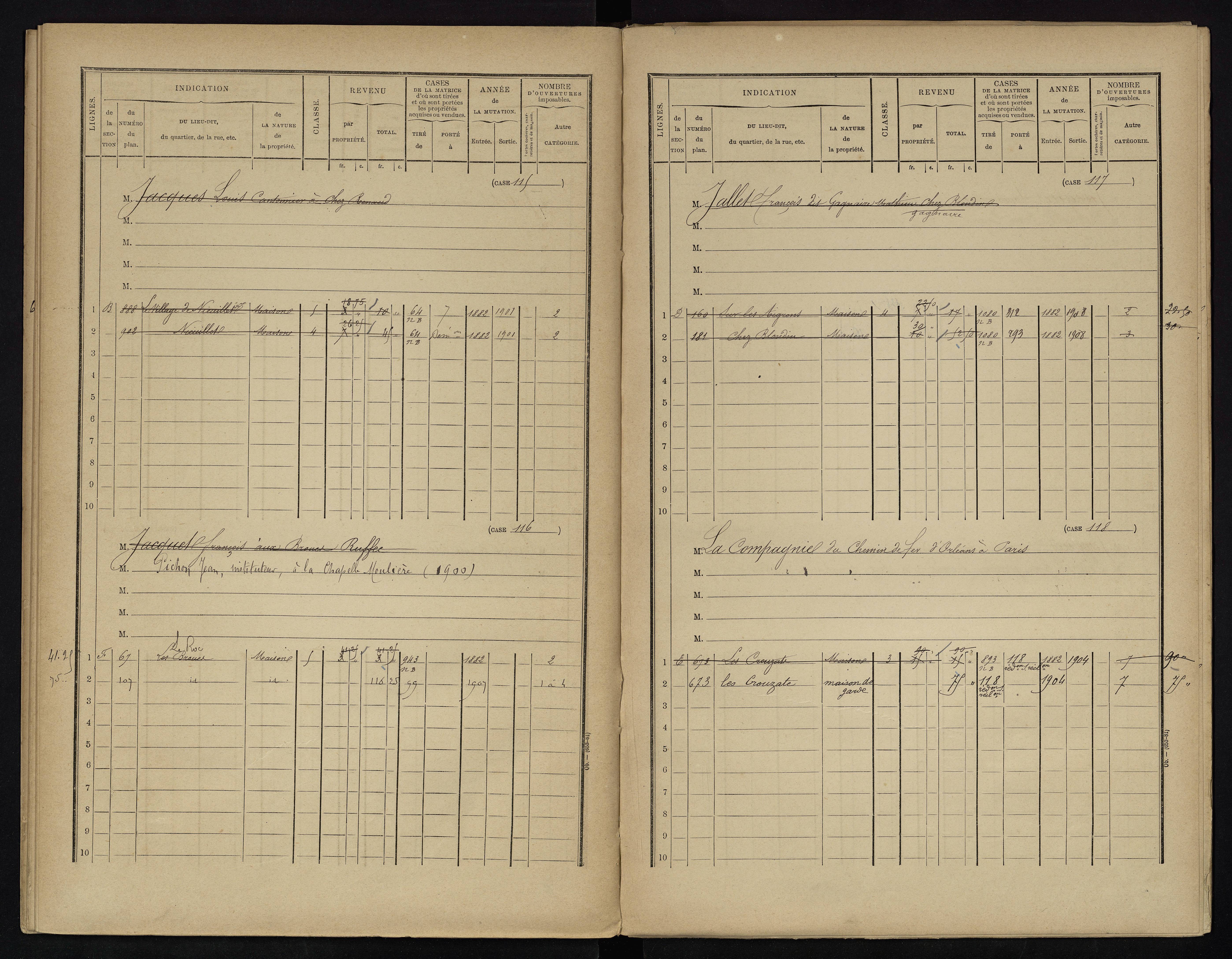 Voulême - FRAD086_cadastre Cases 1-312. 