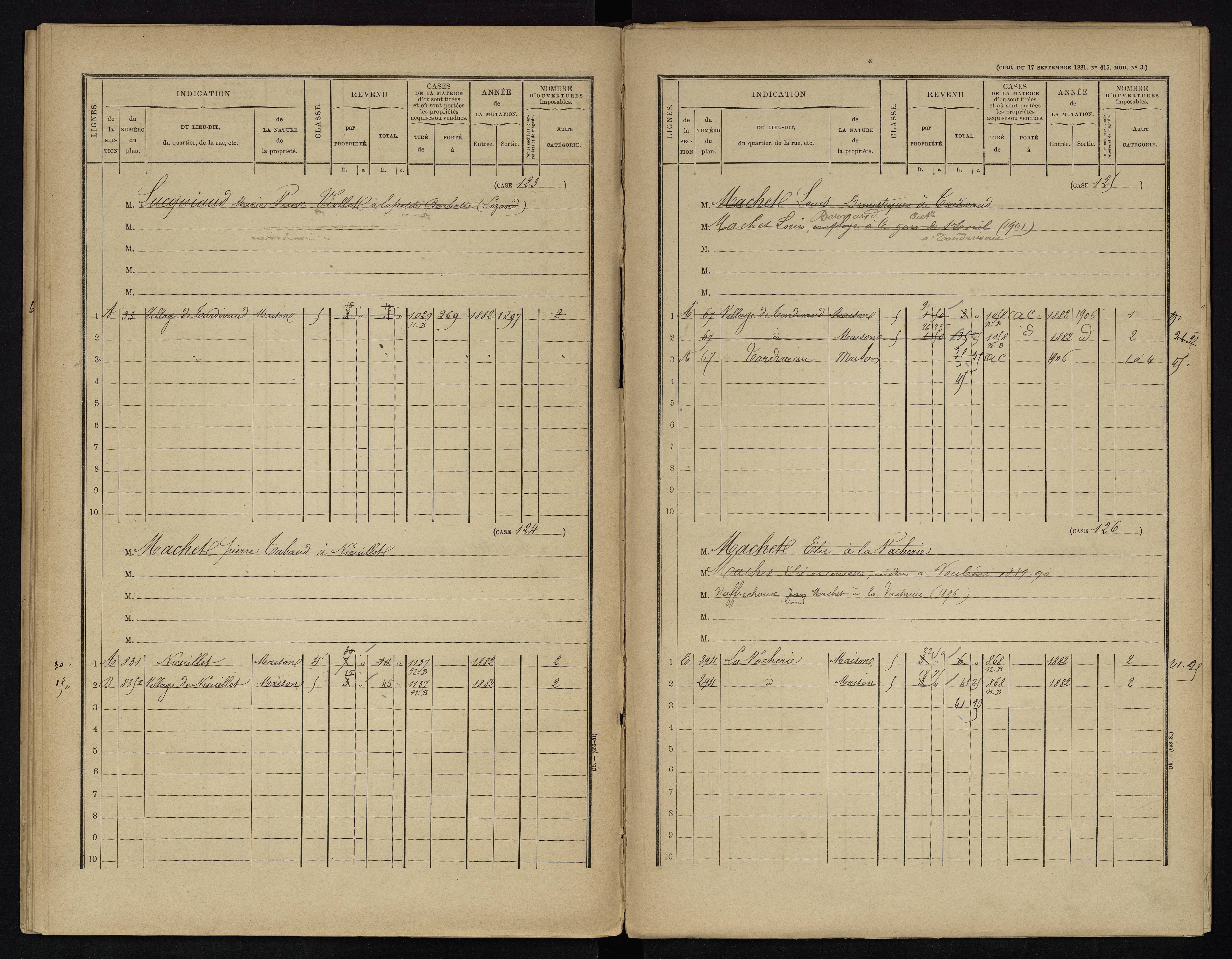 Voulême - FRAD086_cadastre Cases 1-312. 