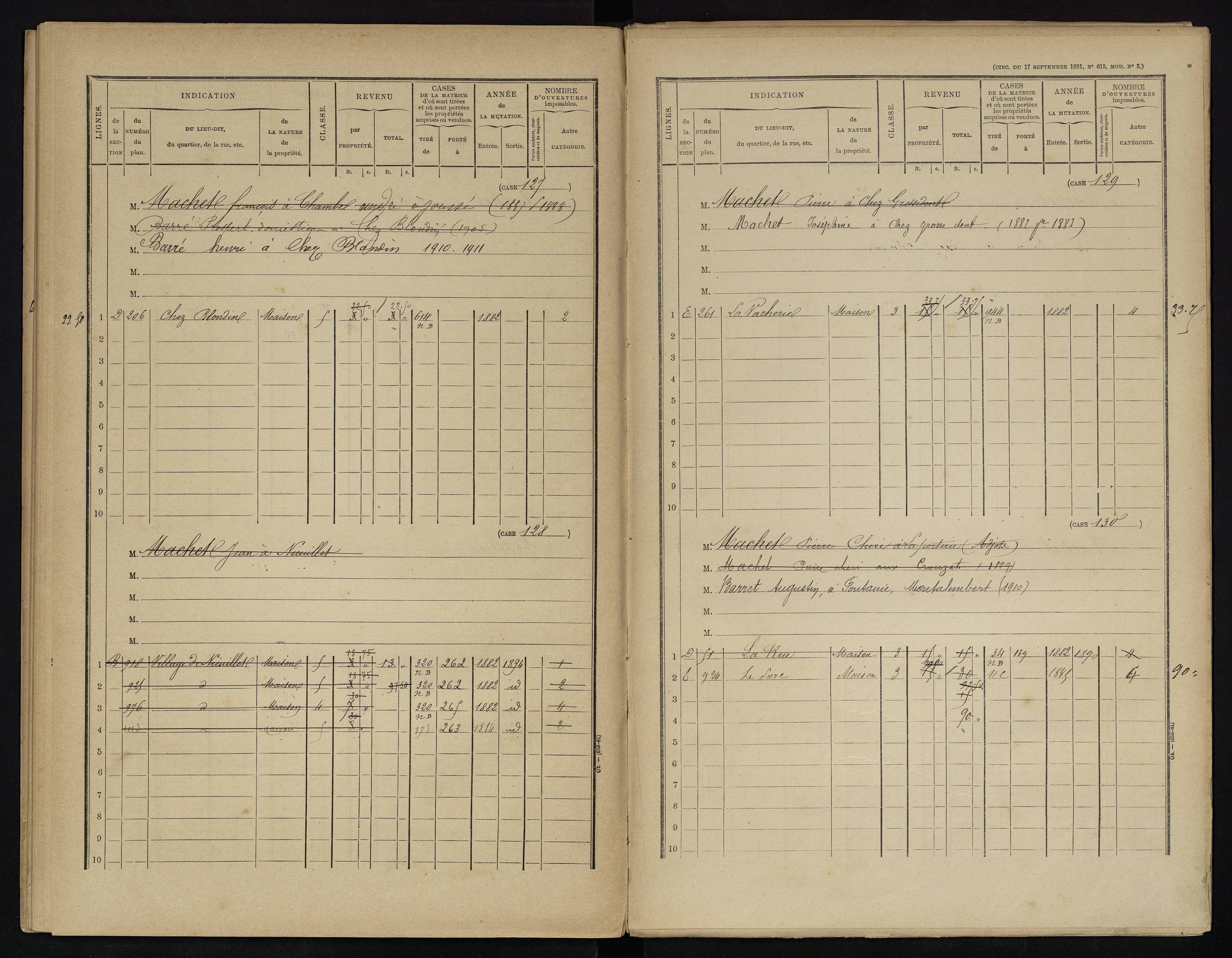 Voulême - FRAD086_cadastre Cases 1-312. 