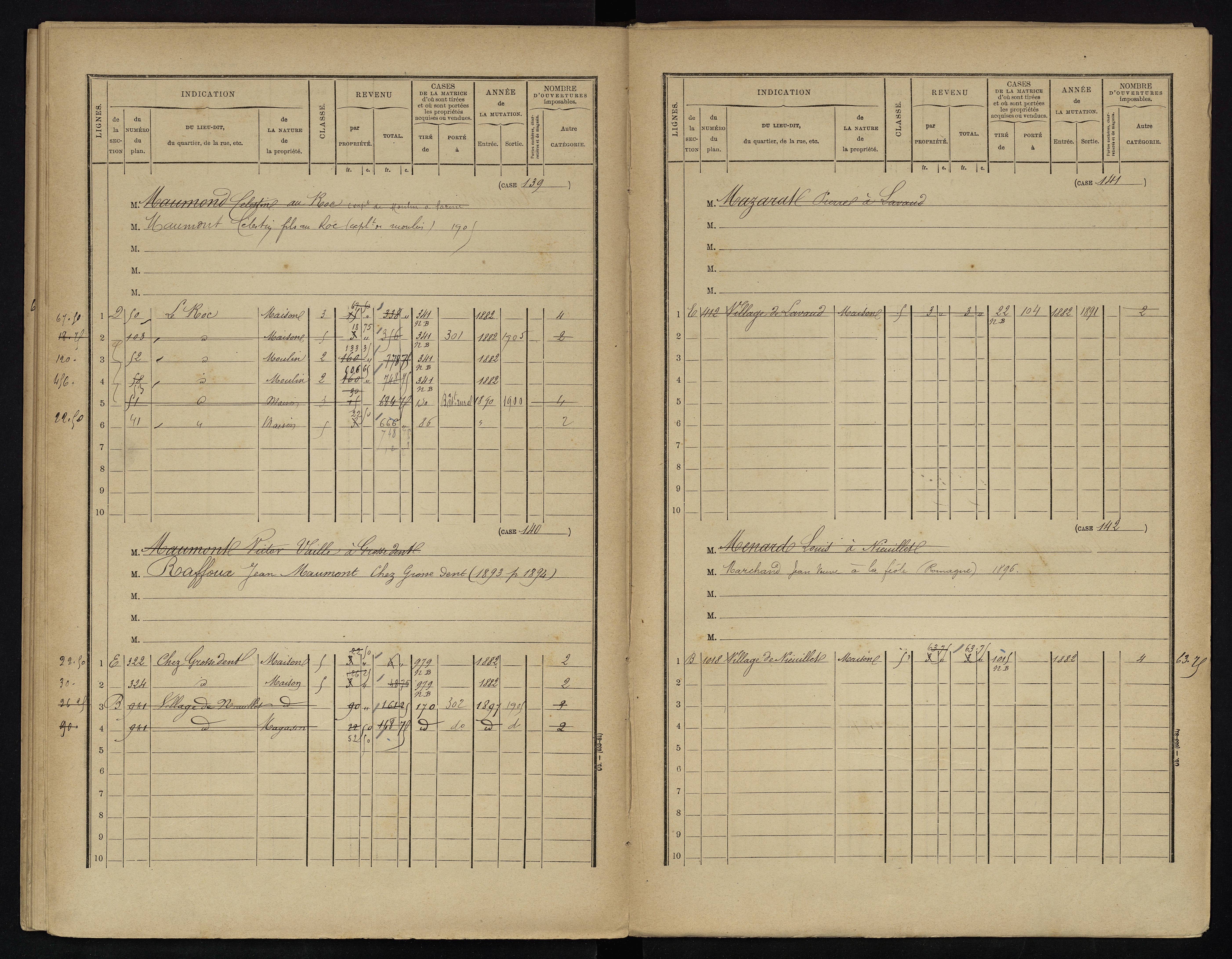 Voulême - FRAD086_cadastre Cases 1-312. 