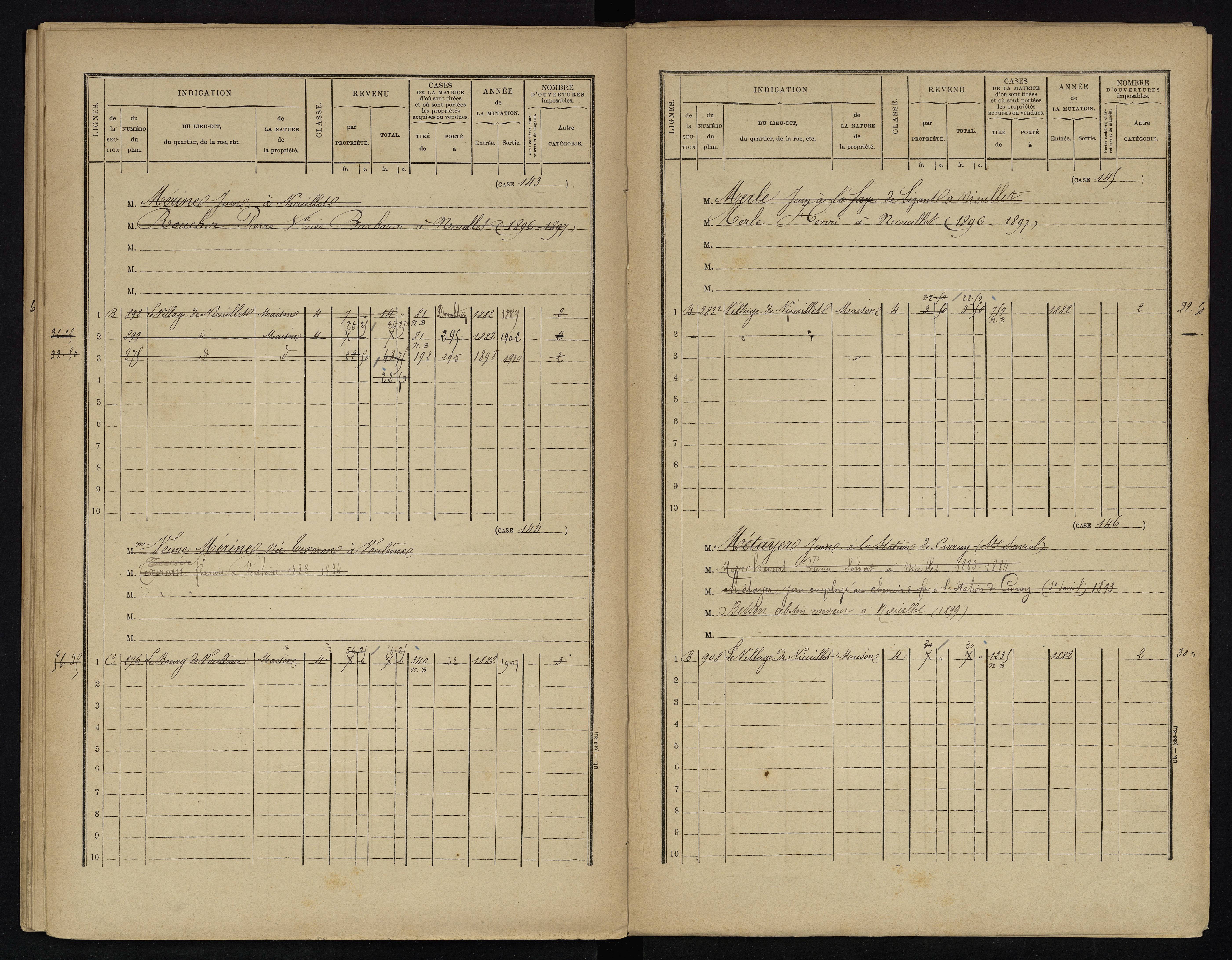 Voulême - FRAD086_cadastre Cases 1-312. 