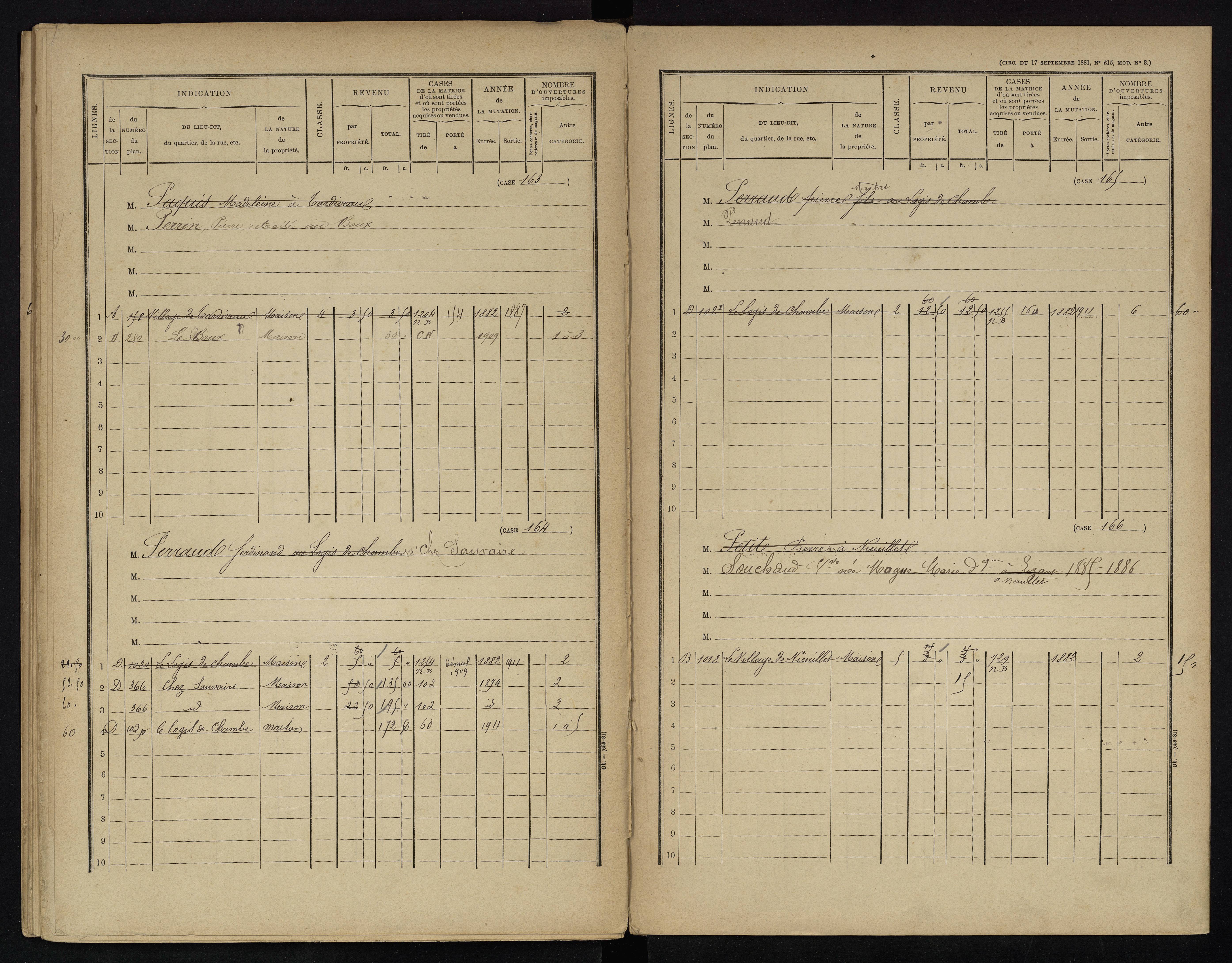 Voulême - FRAD086_cadastre Cases 1-312. 