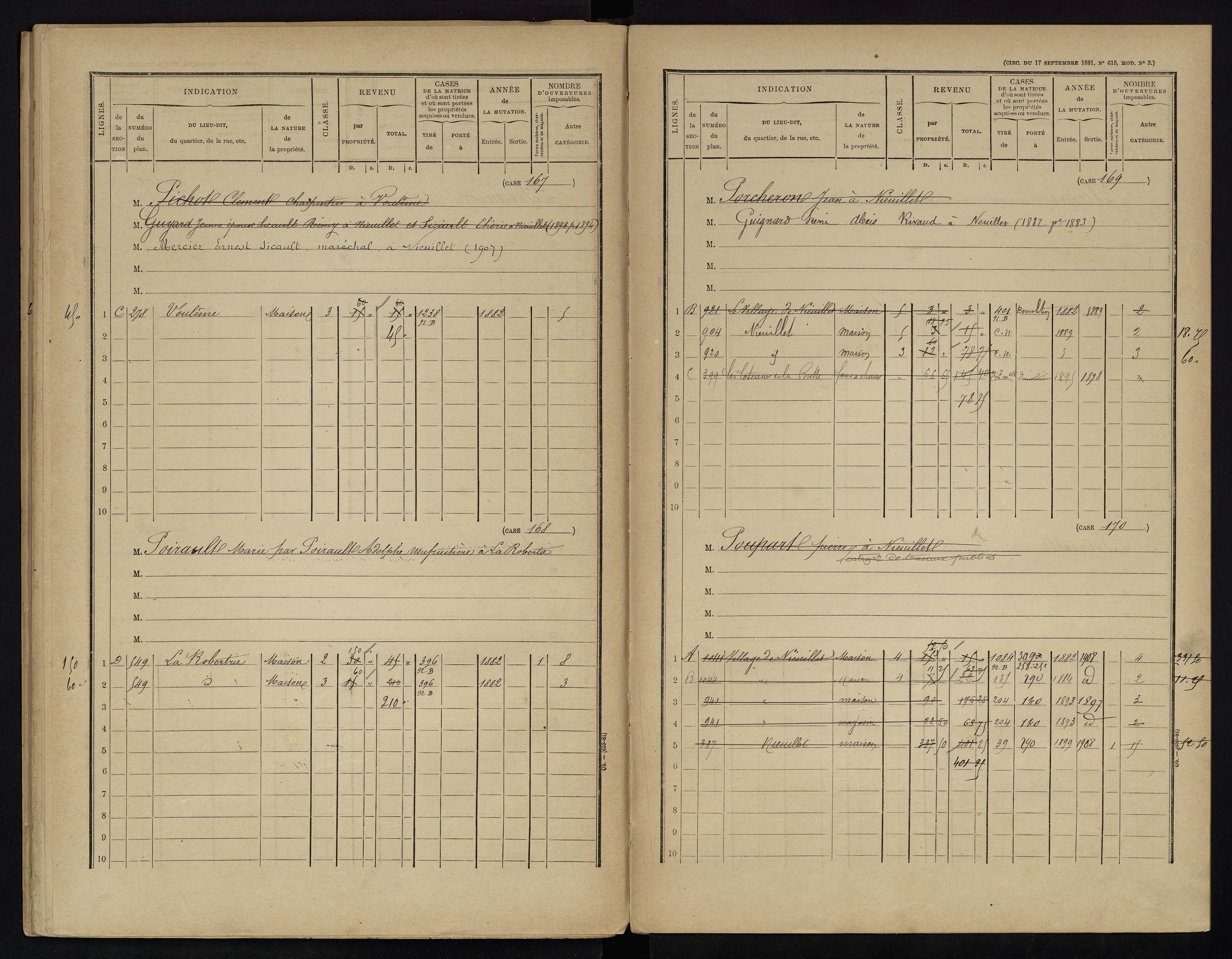 Voulême - FRAD086_cadastre Cases 1-312. 
