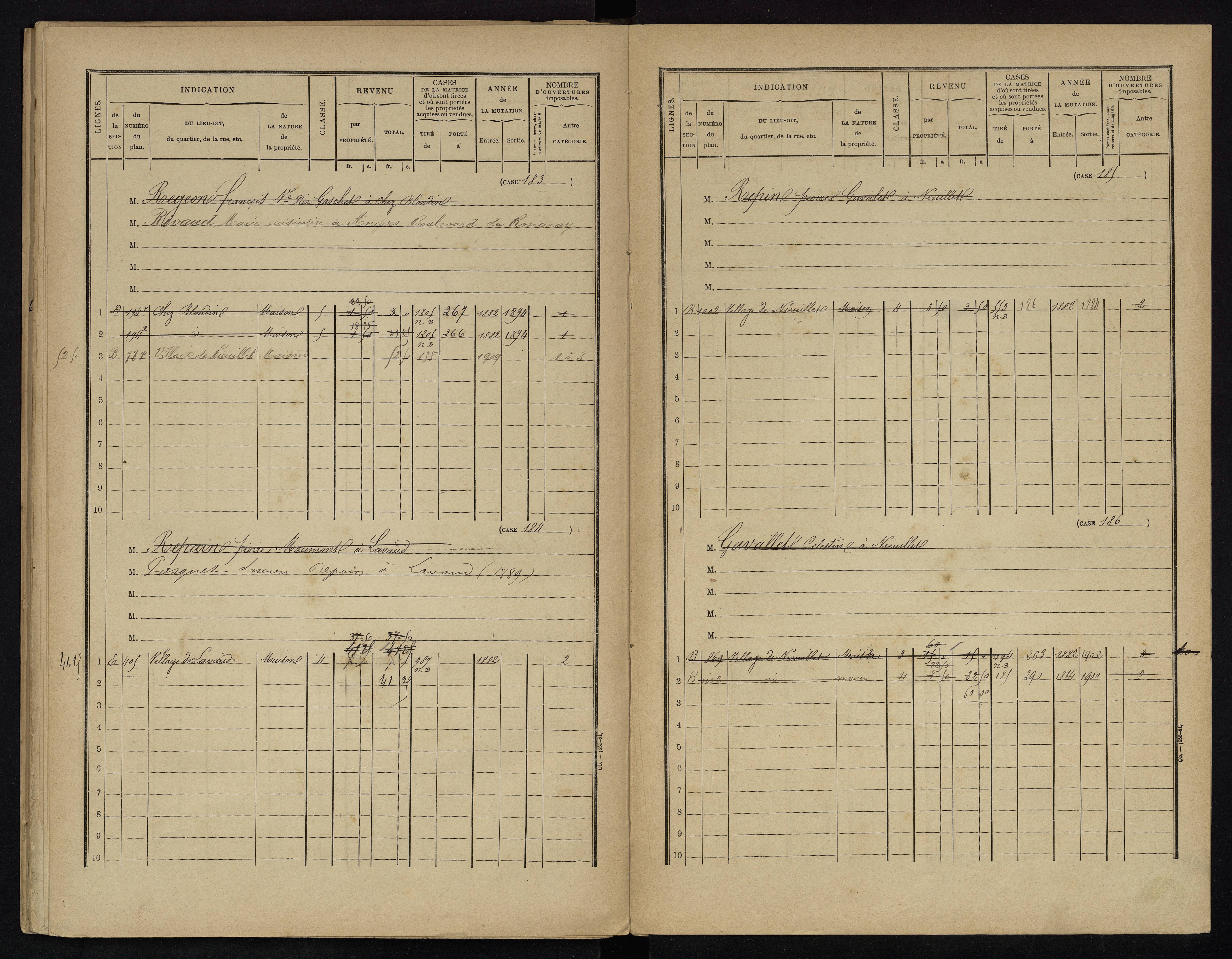 Voulême - FRAD086_cadastre Cases 1-312. 