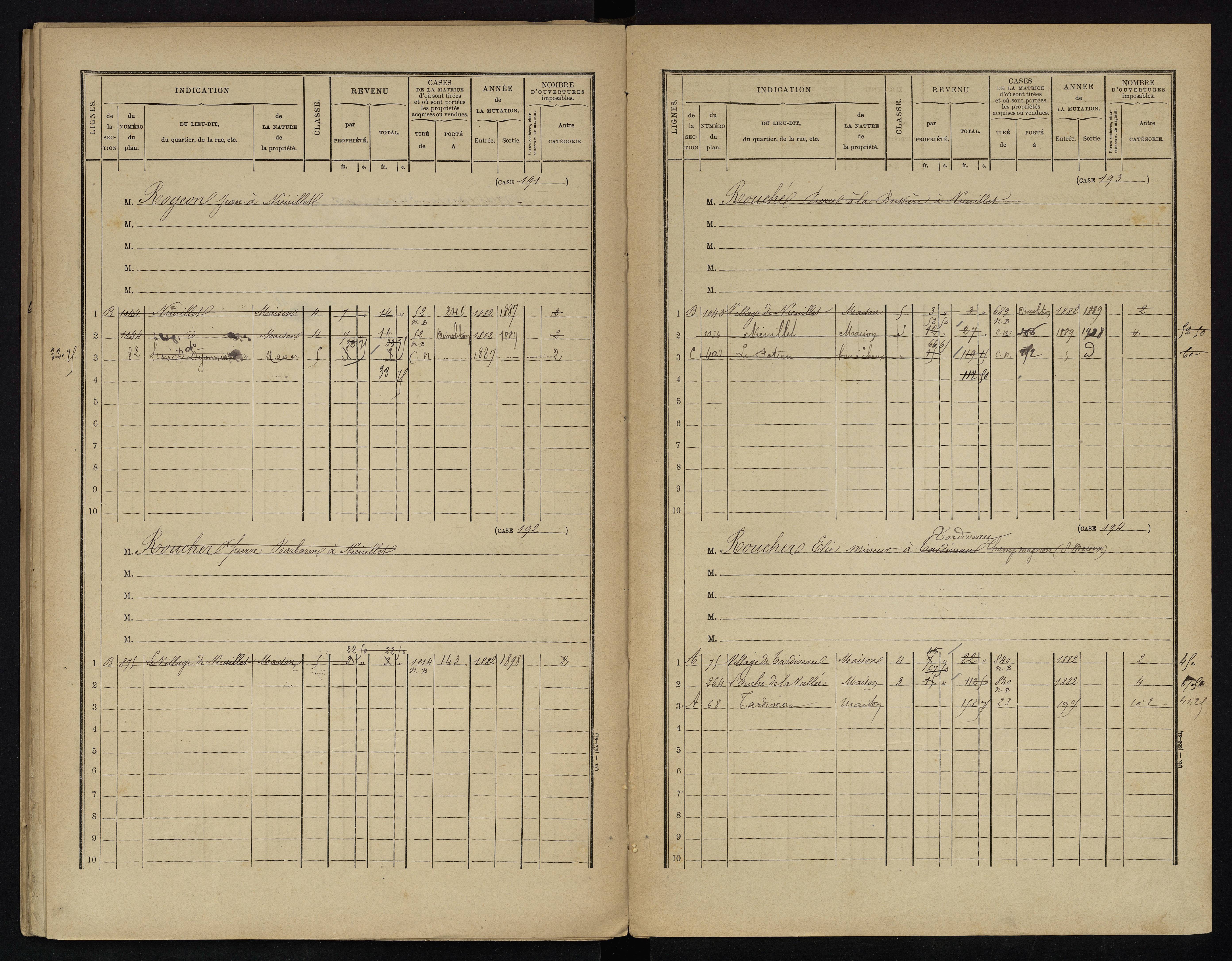Voulême - FRAD086_cadastre Cases 1-312. 