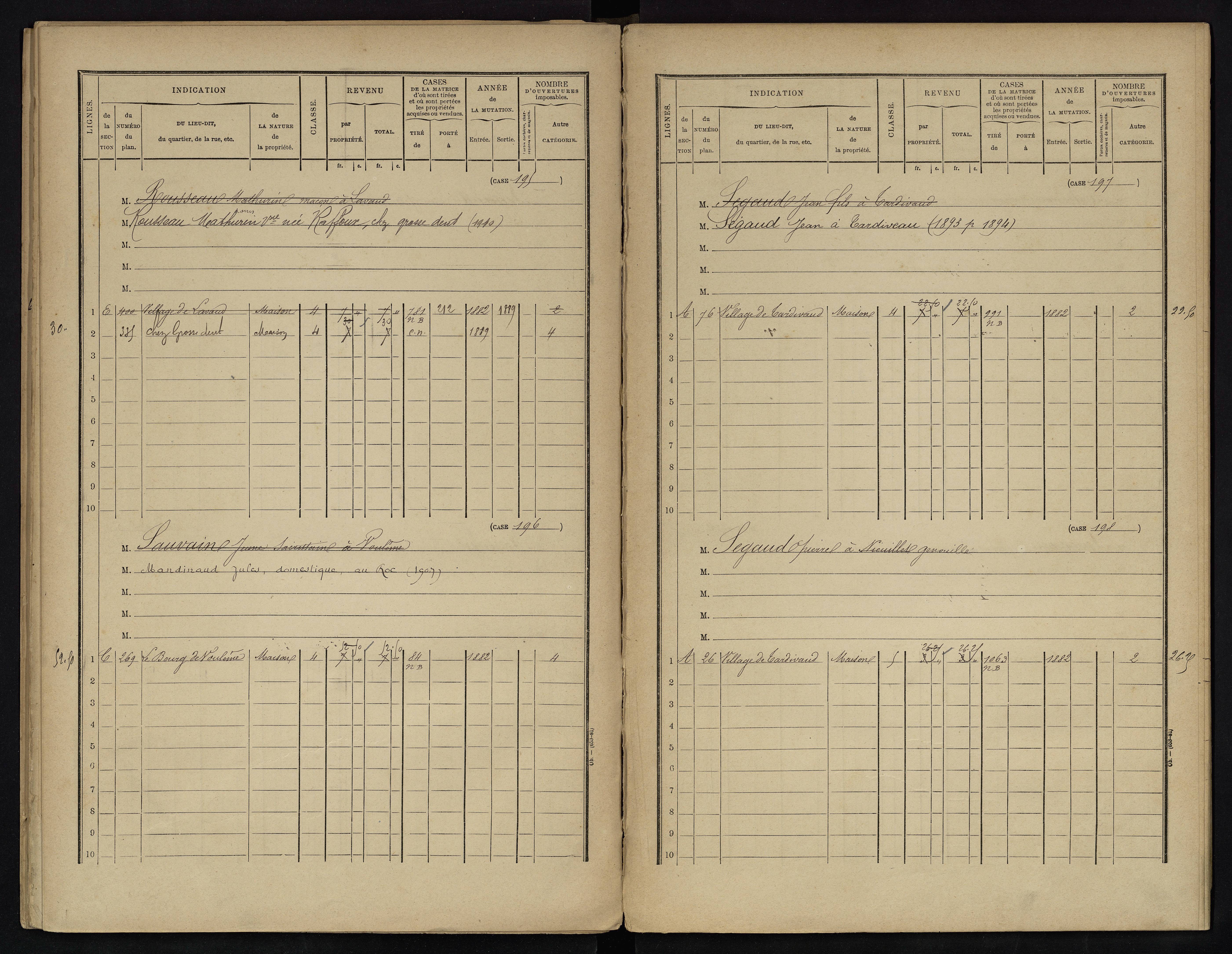 Voulême - FRAD086_cadastre Cases 1-312. 