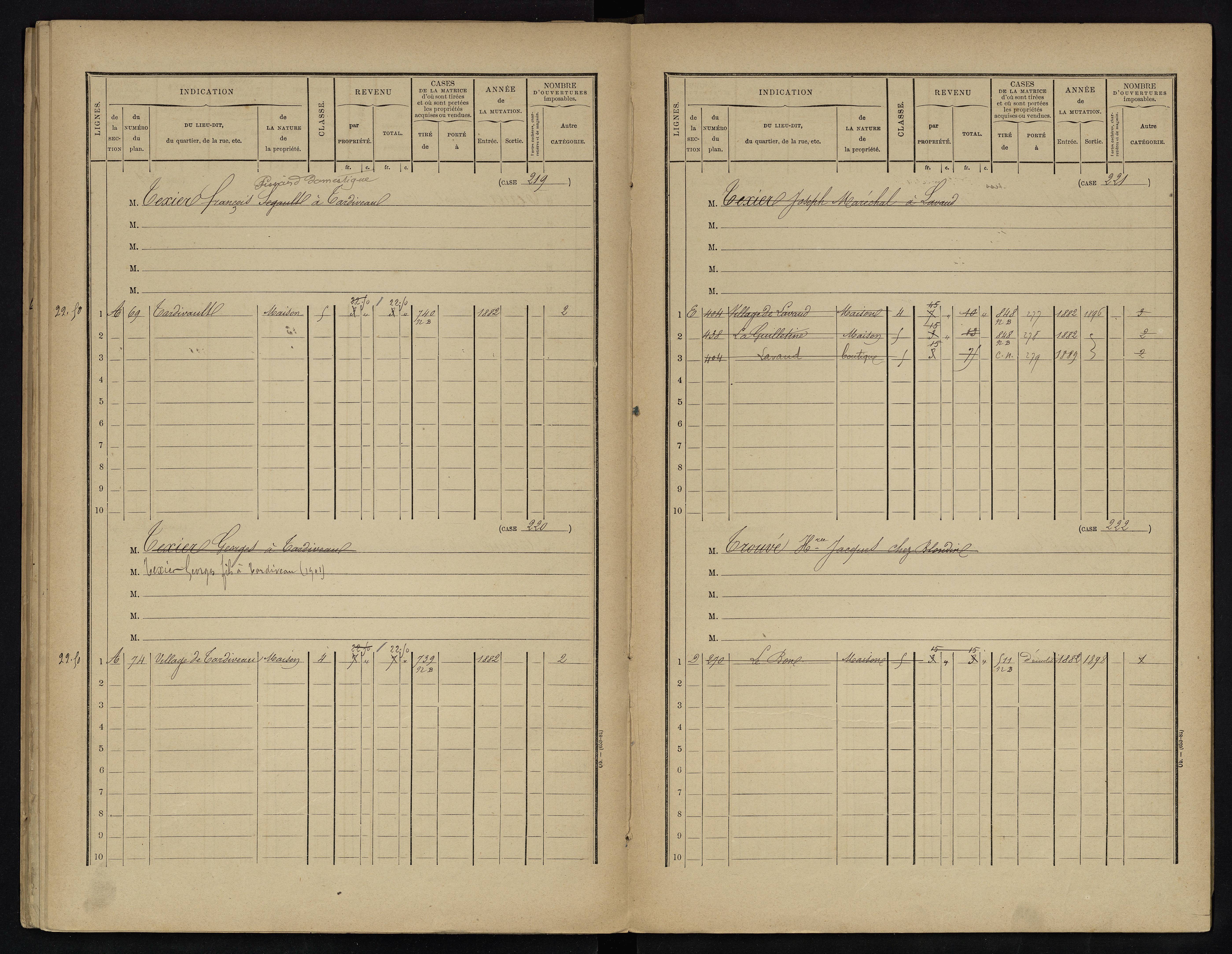 Voulême - FRAD086_cadastre Cases 1-312. 