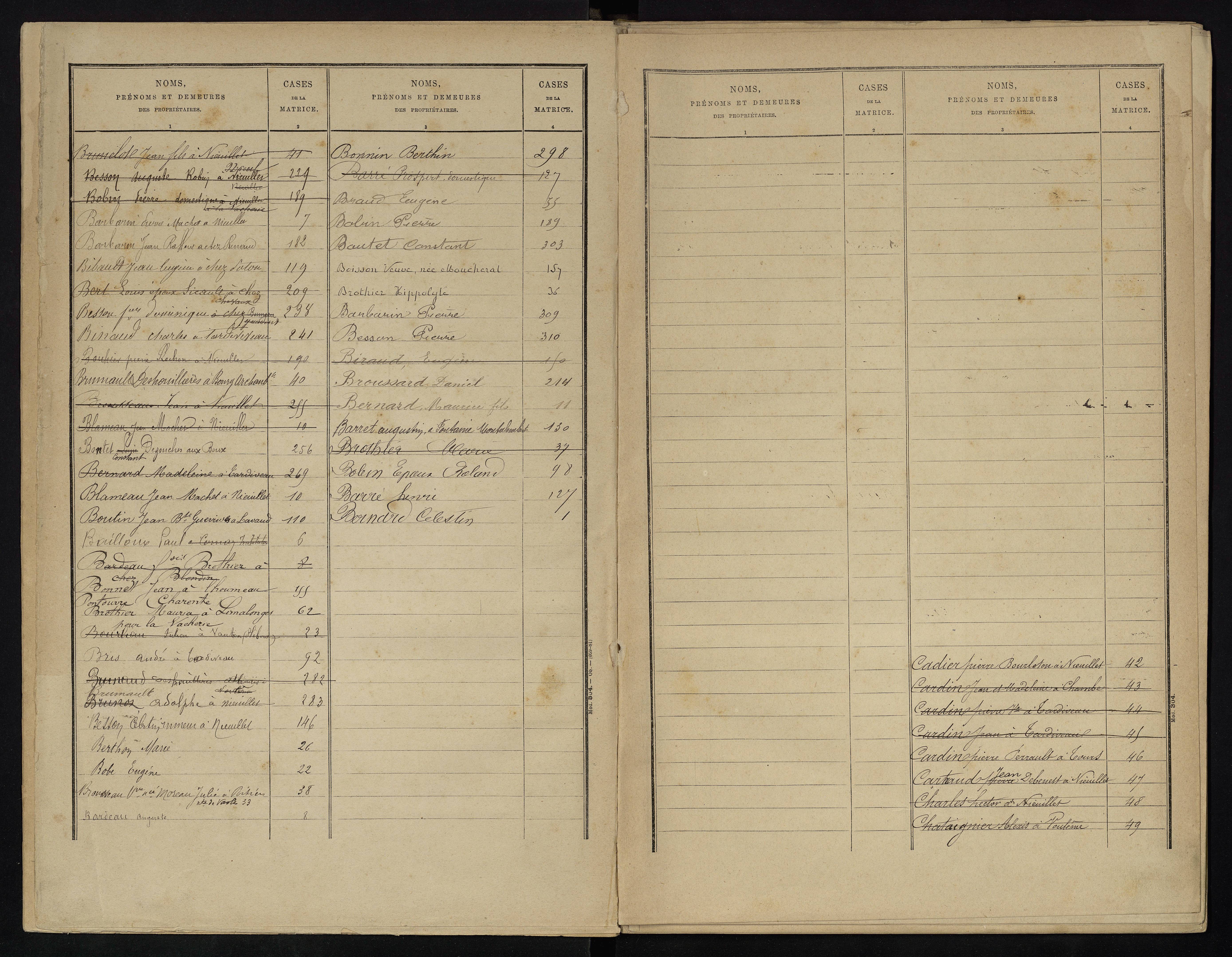 Voulême - FRAD086_cadastre Cases 1-312. 