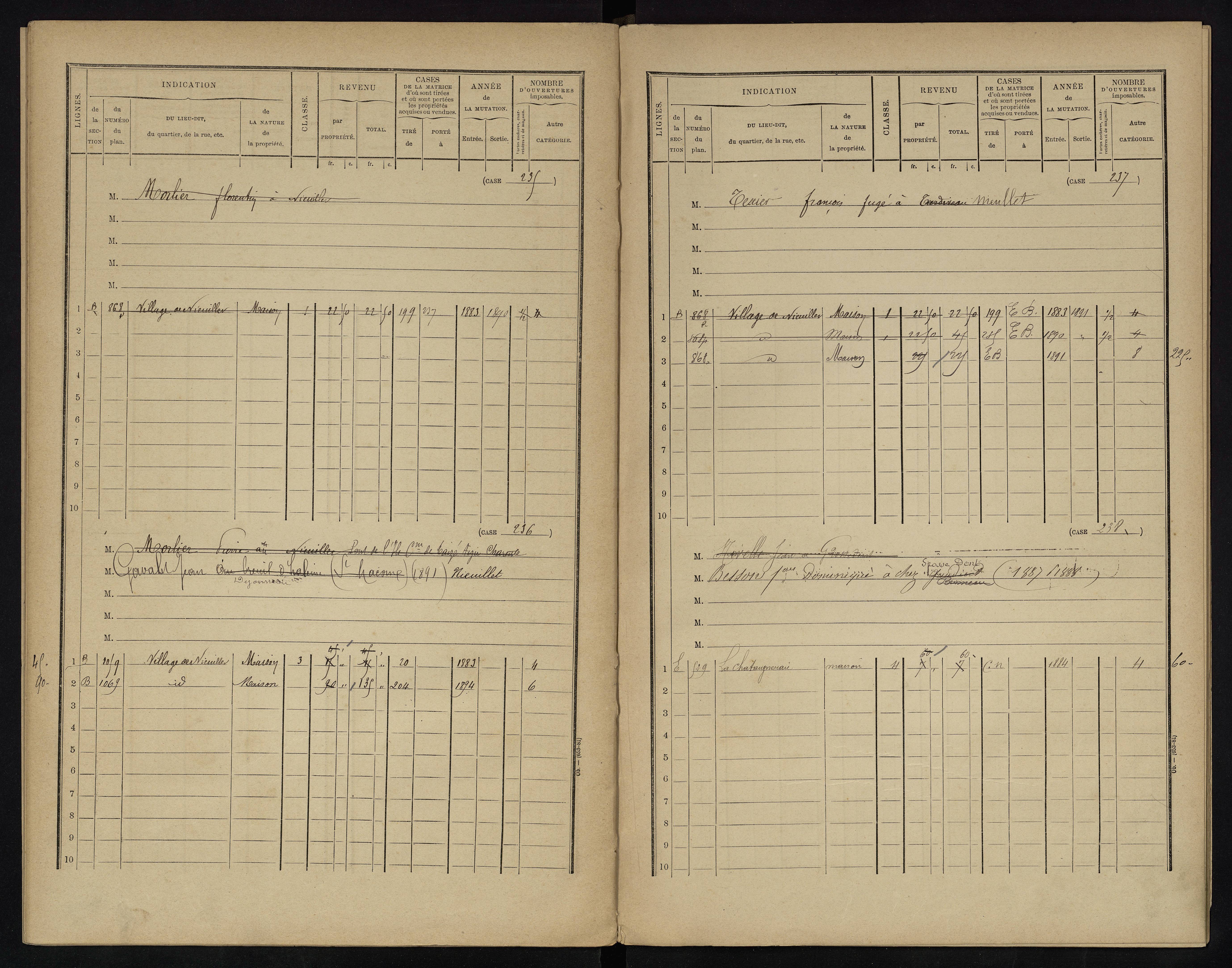 Voulême - FRAD086_cadastre Cases 1-312. 