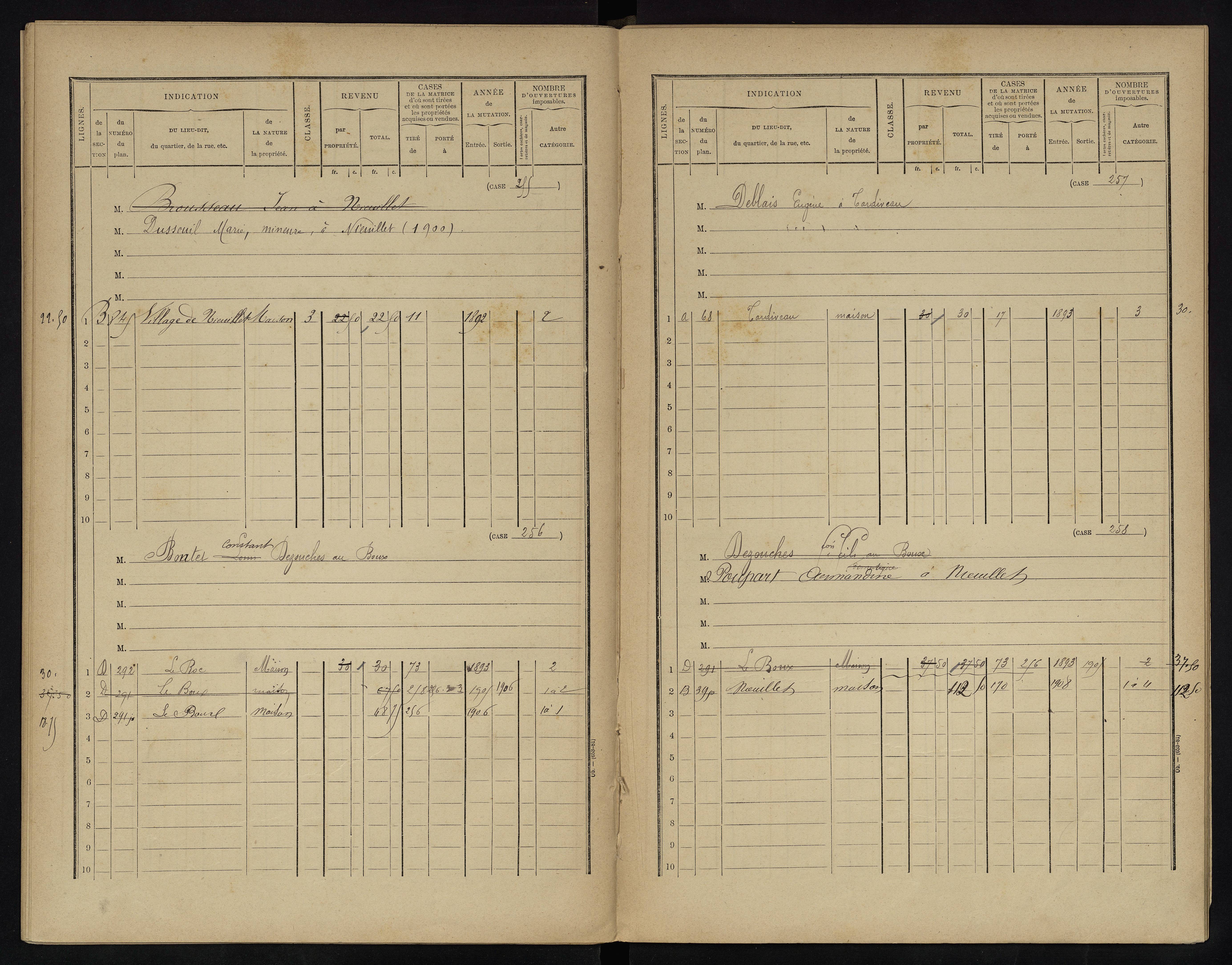 Voulême - FRAD086_cadastre Cases 1-312. 