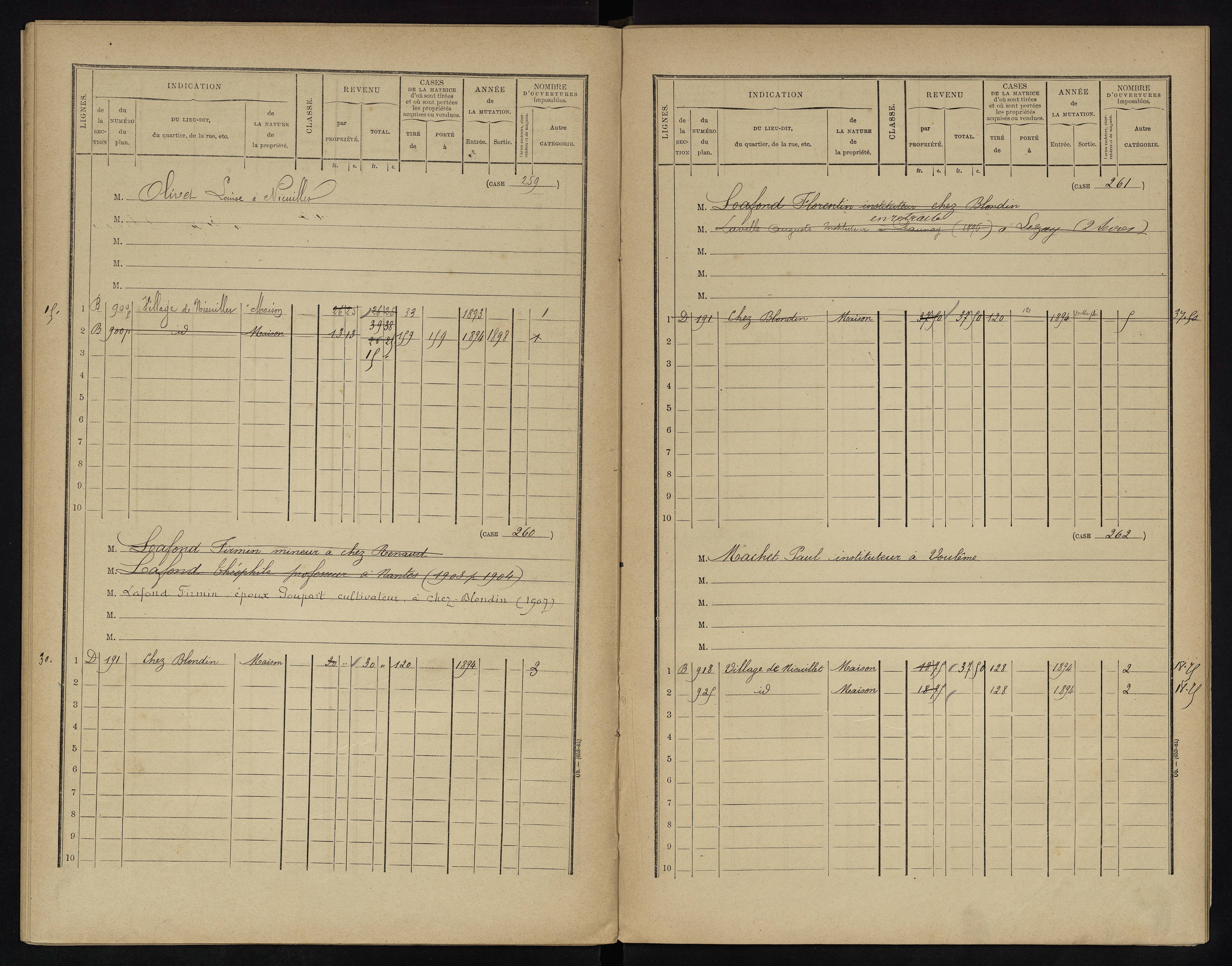 Voulême - FRAD086_cadastre Cases 1-312. 