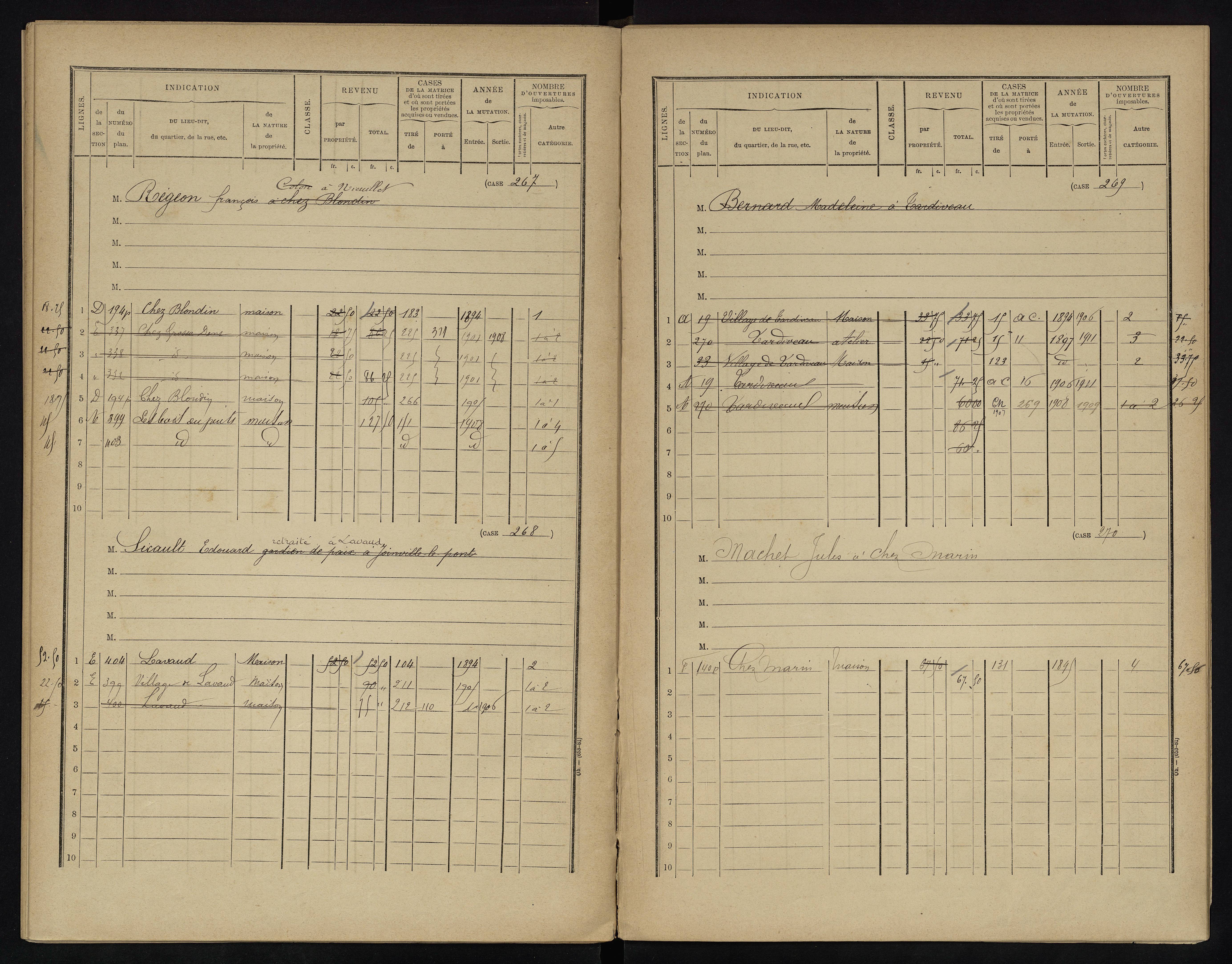 Voulême - FRAD086_cadastre Cases 1-312. 