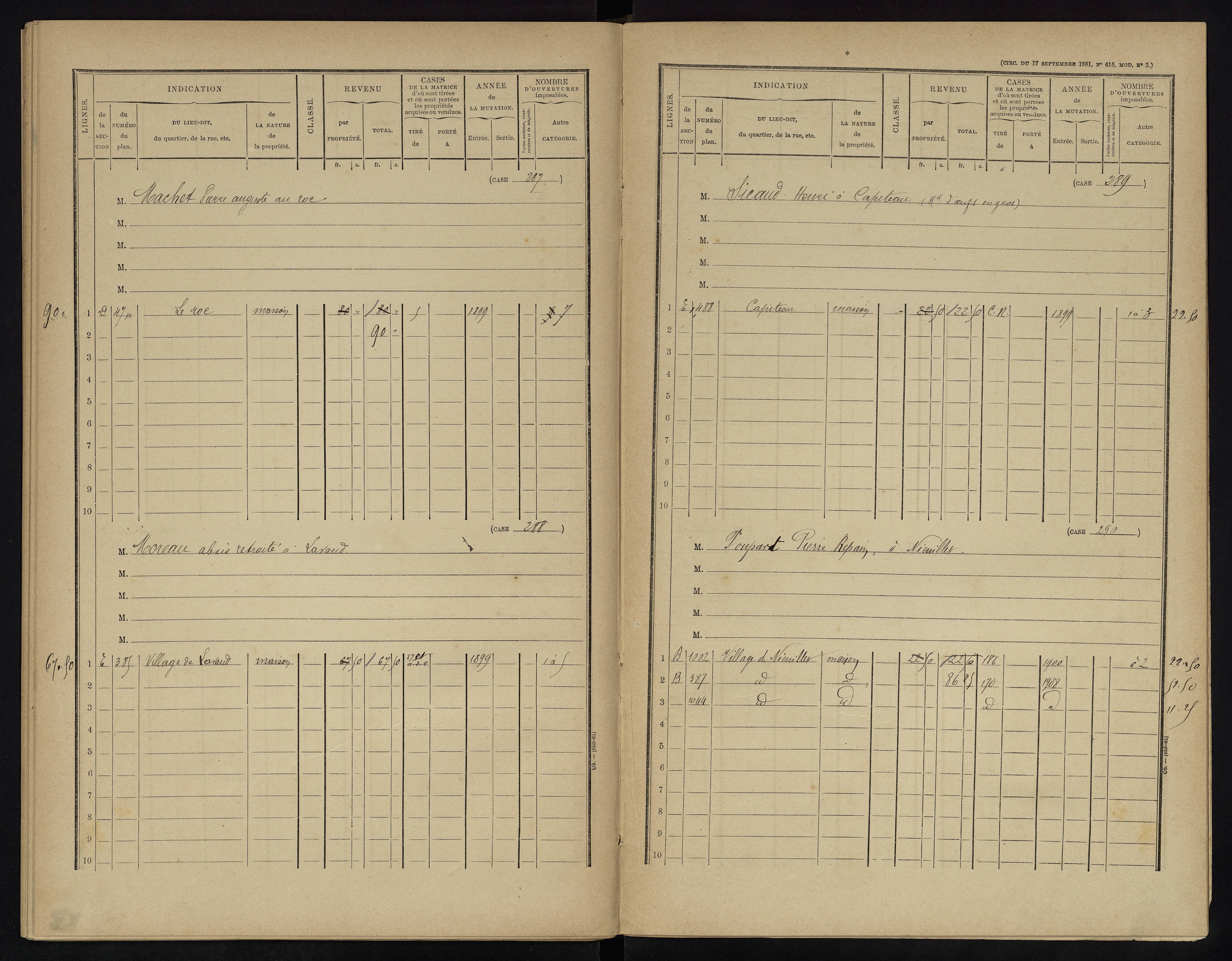 Voulême - FRAD086_cadastre Cases 1-312. 