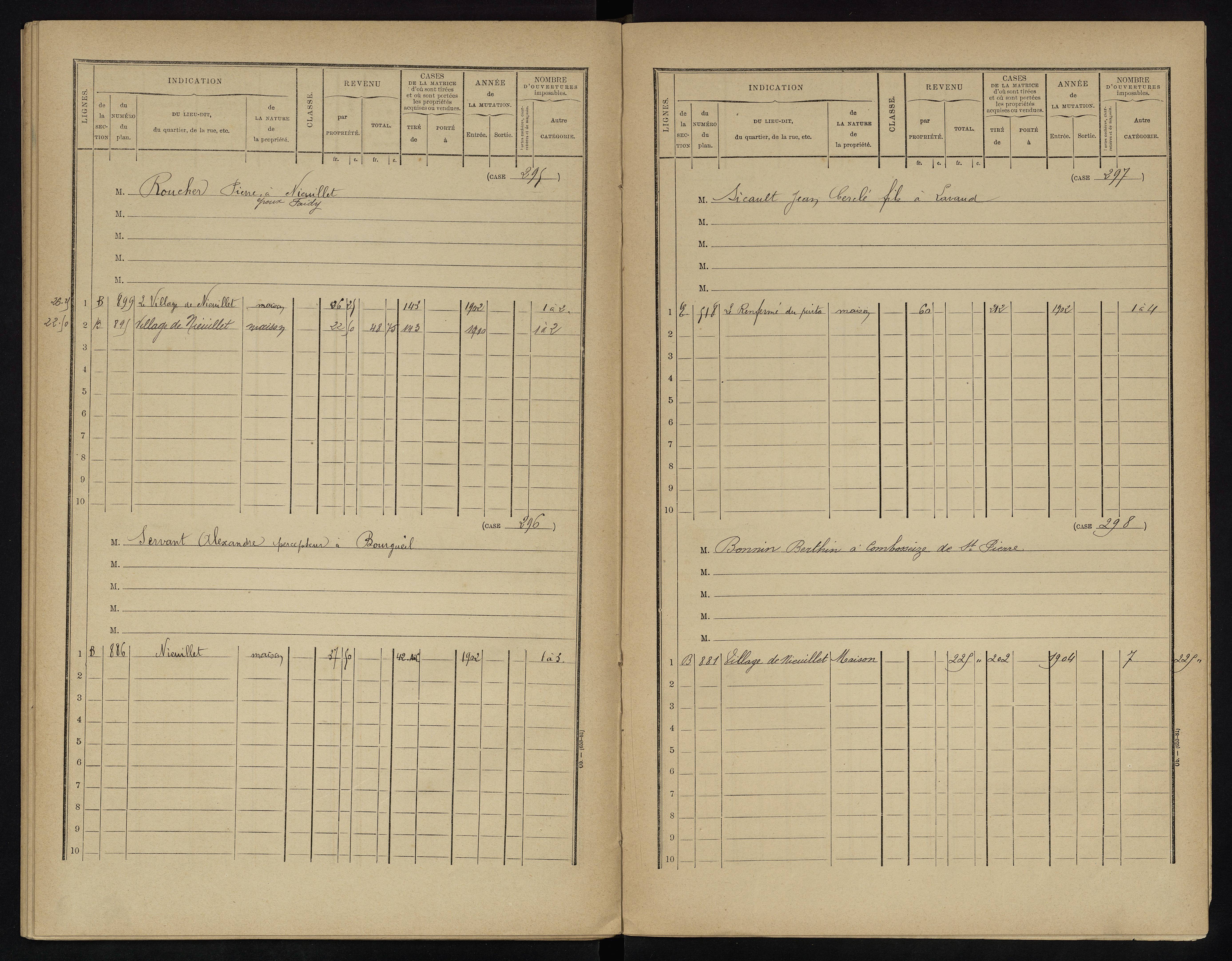 Voulême - FRAD086_cadastre Cases 1-312. 