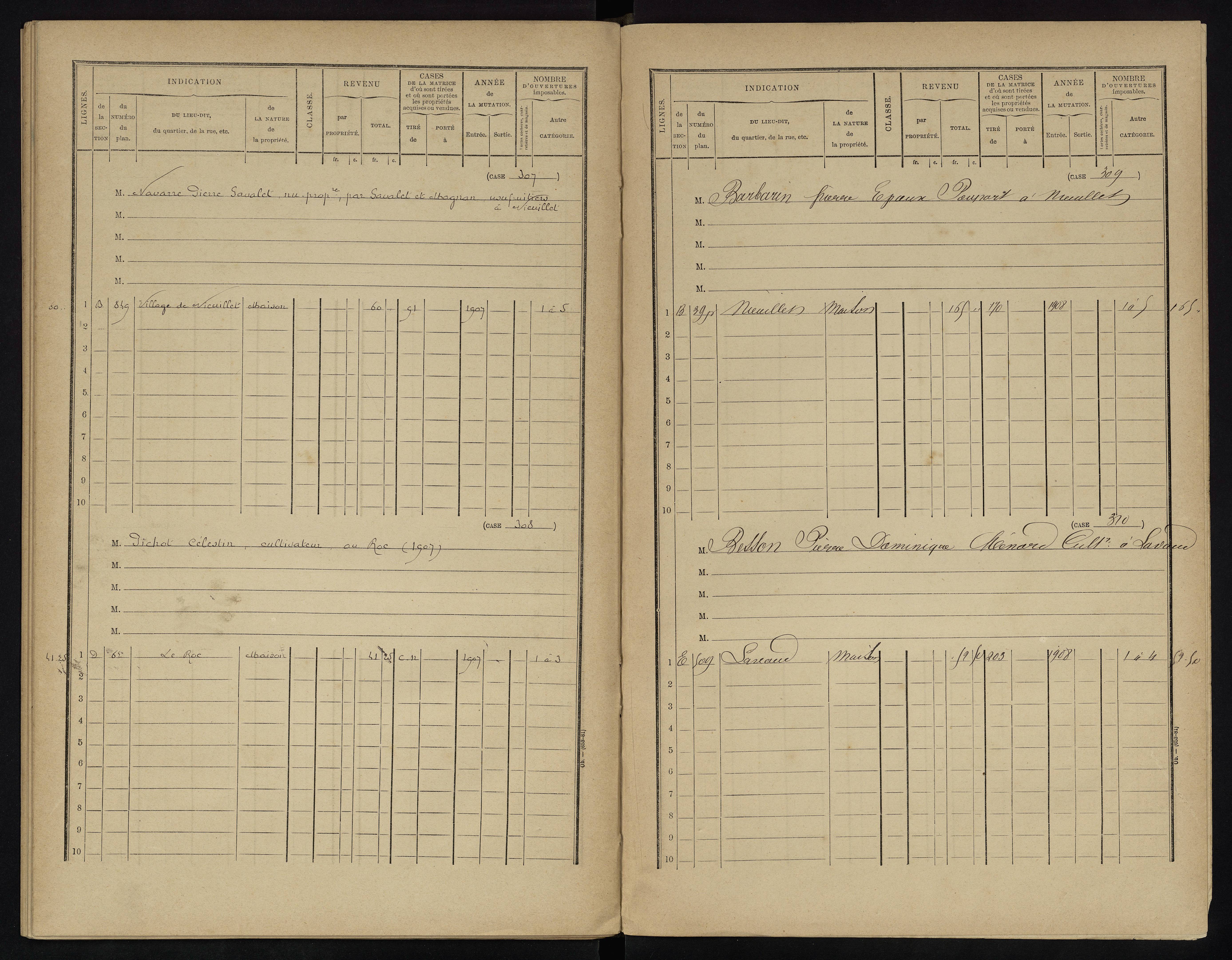 Voulême - FRAD086_cadastre Cases 1-312. 