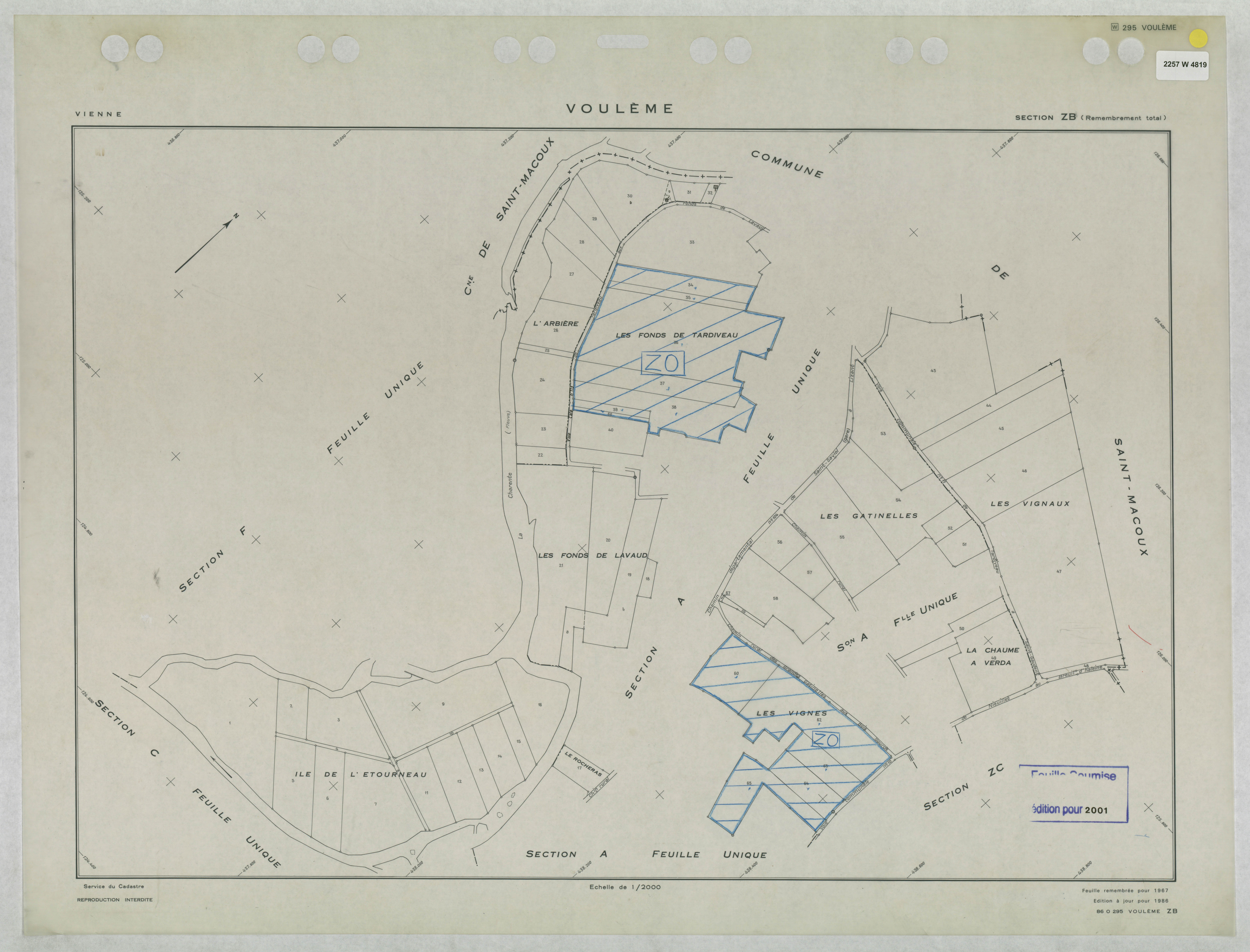 Voulême - FRAD086_cadastre Plans remembrés 