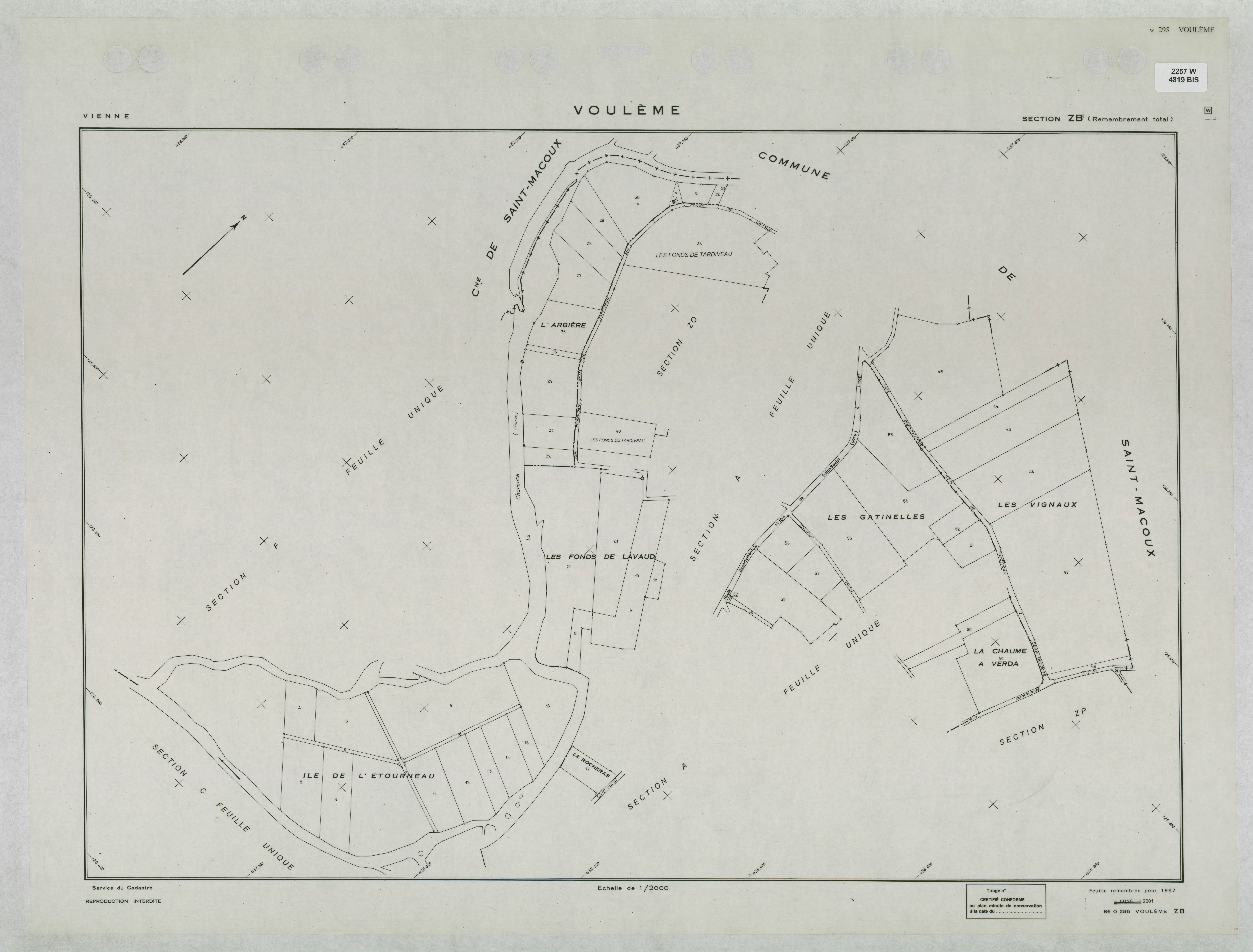 Voulême - FRAD086_cadastre Plans remembrés 