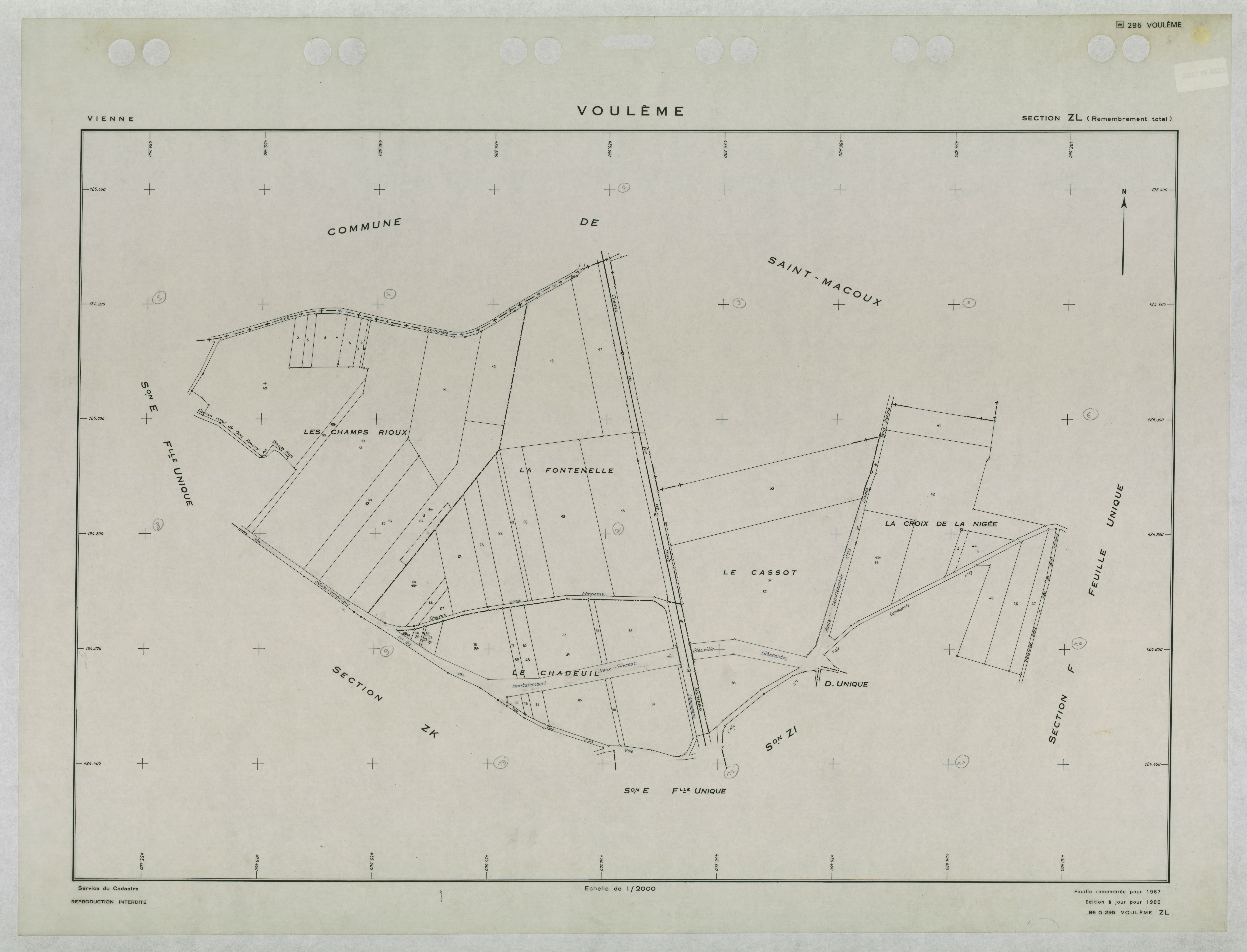 Voulême - FRAD086_cadastre Plans remembrés 