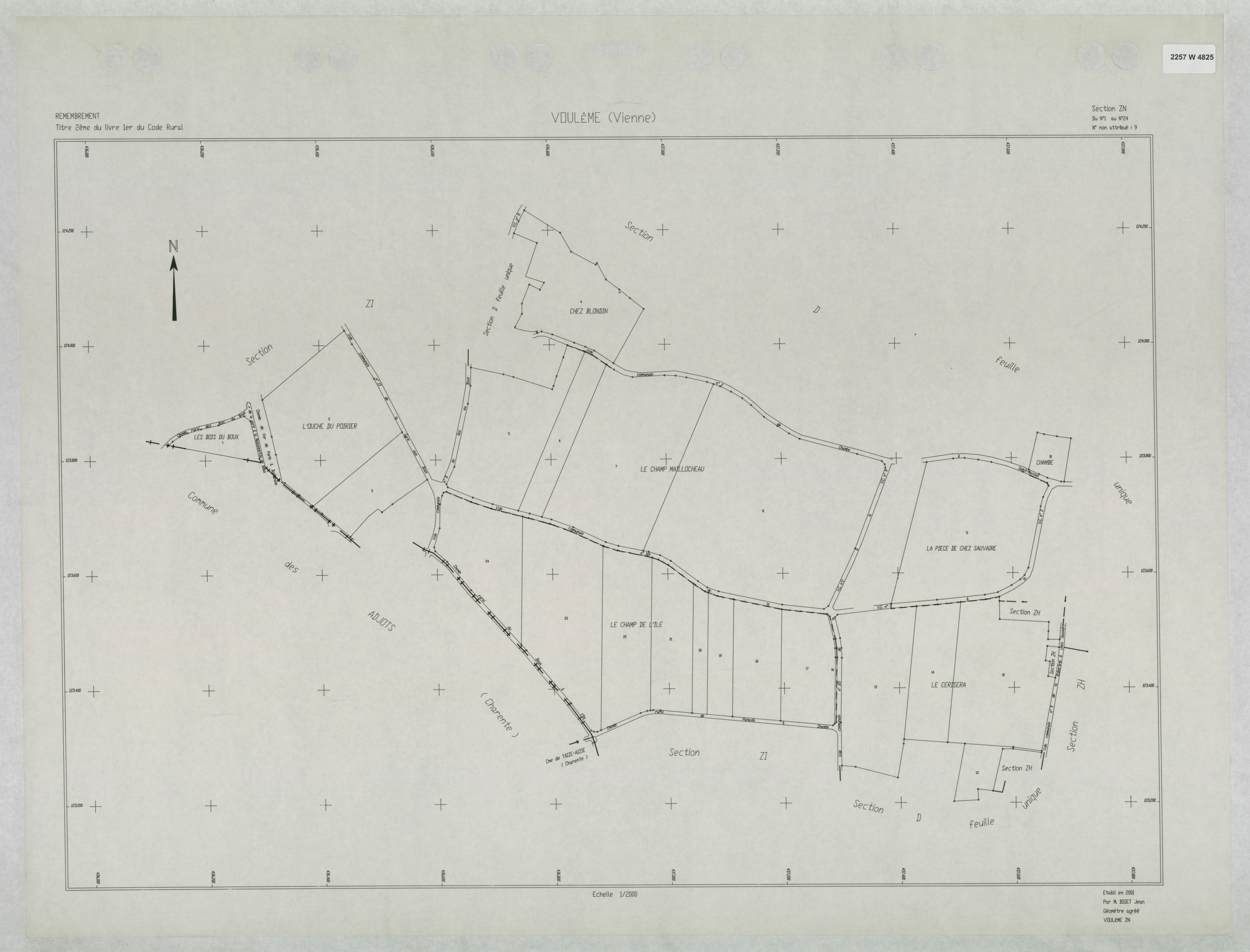 Voulême - FRAD086_cadastre Plans remembrés 