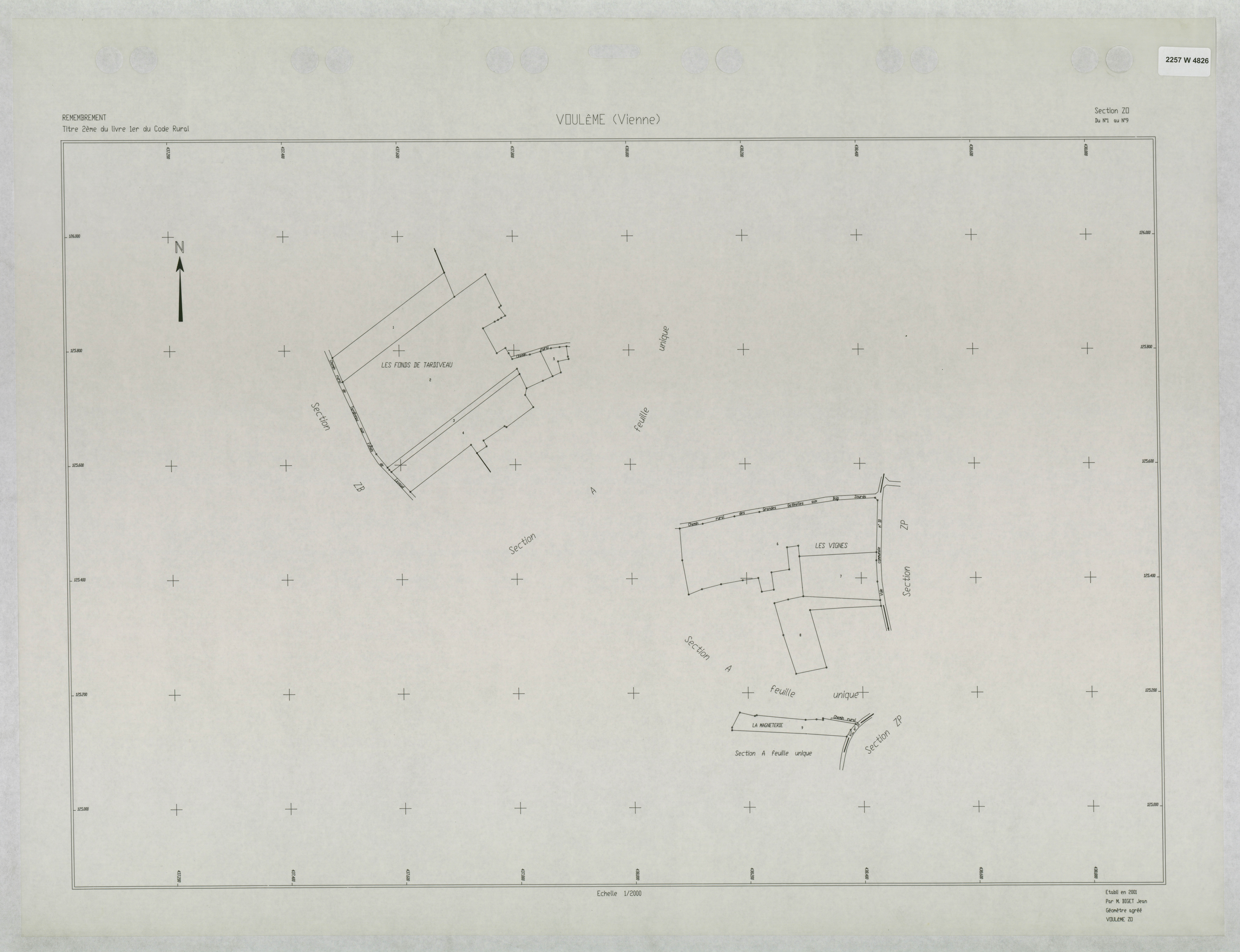 Voulême - FRAD086_cadastre Plans remembrés 