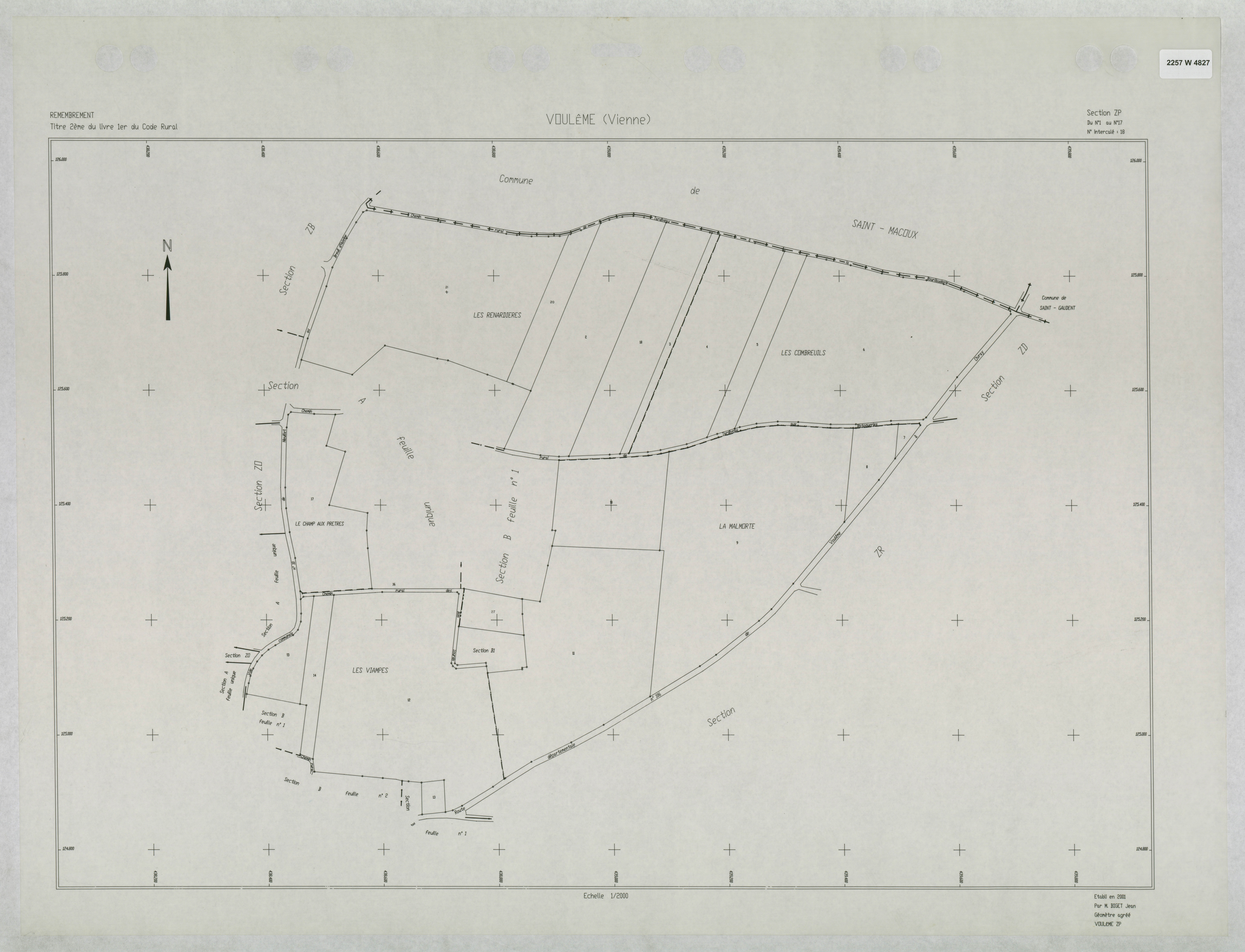 Voulême - FRAD086_cadastre Plans remembrés 