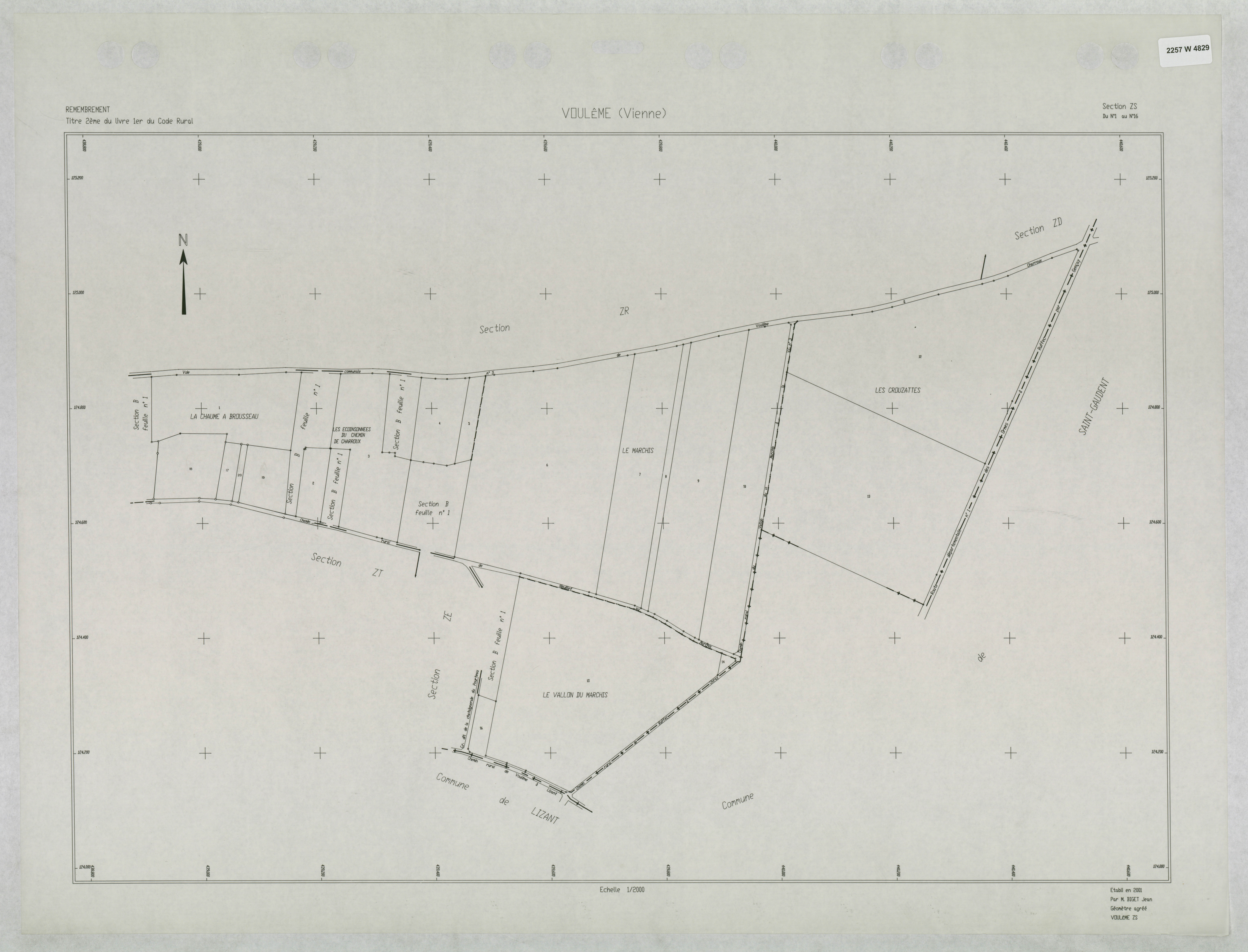 Voulême - FRAD086_cadastre Plans remembrés 