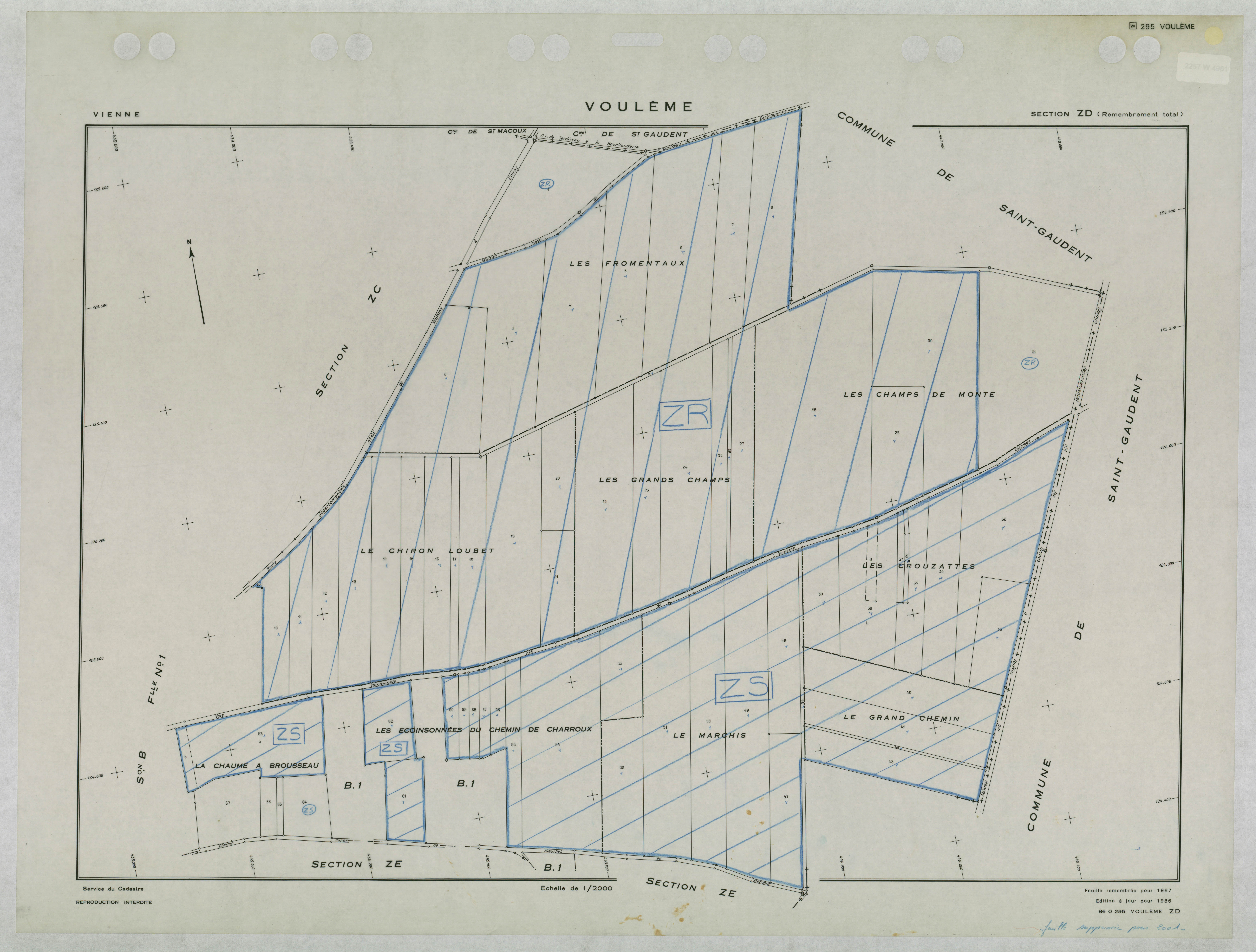 Voulême - FRAD086_cadastre Plans remembrés 
