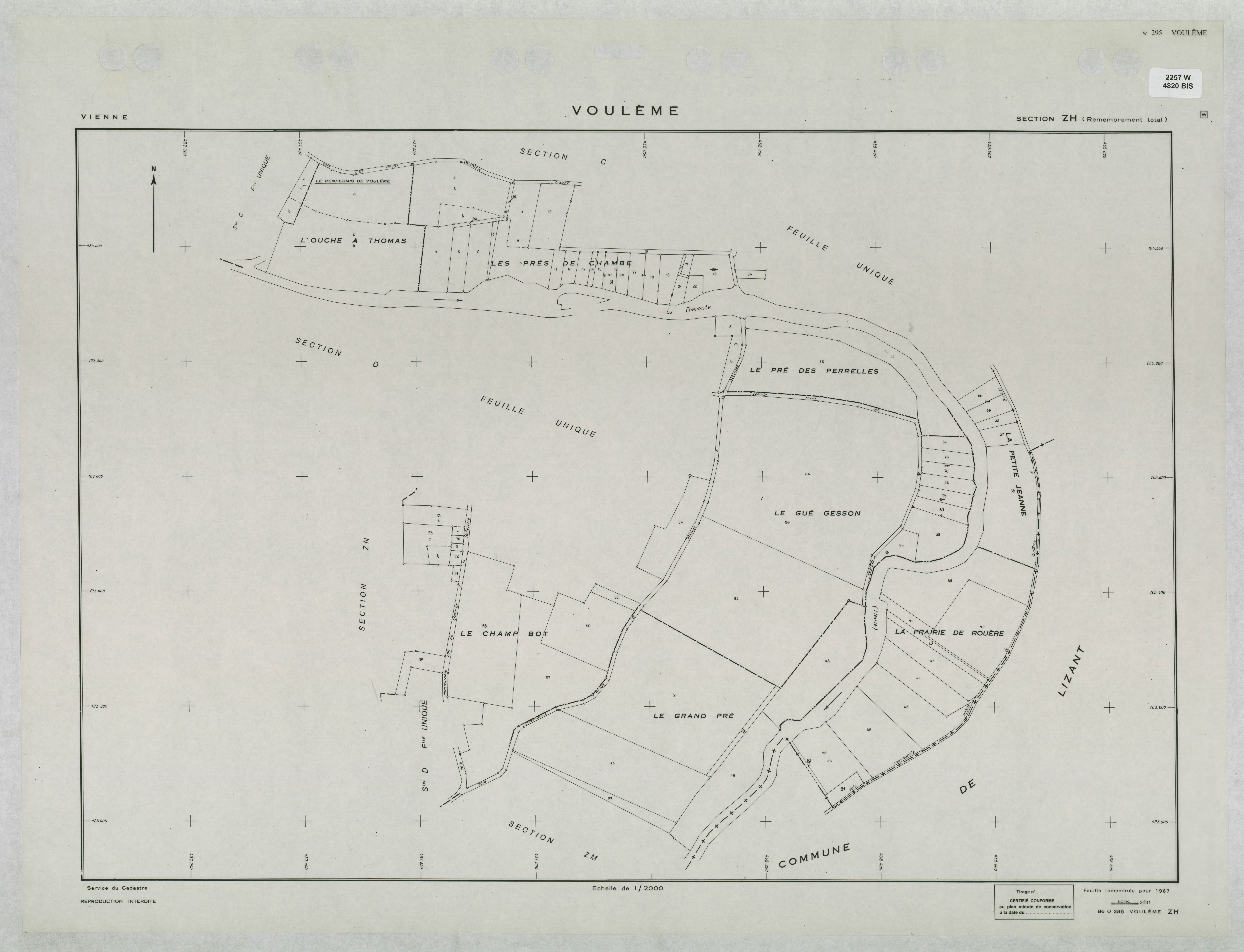 Voulême - FRAD086_cadastre Plans remembrés 