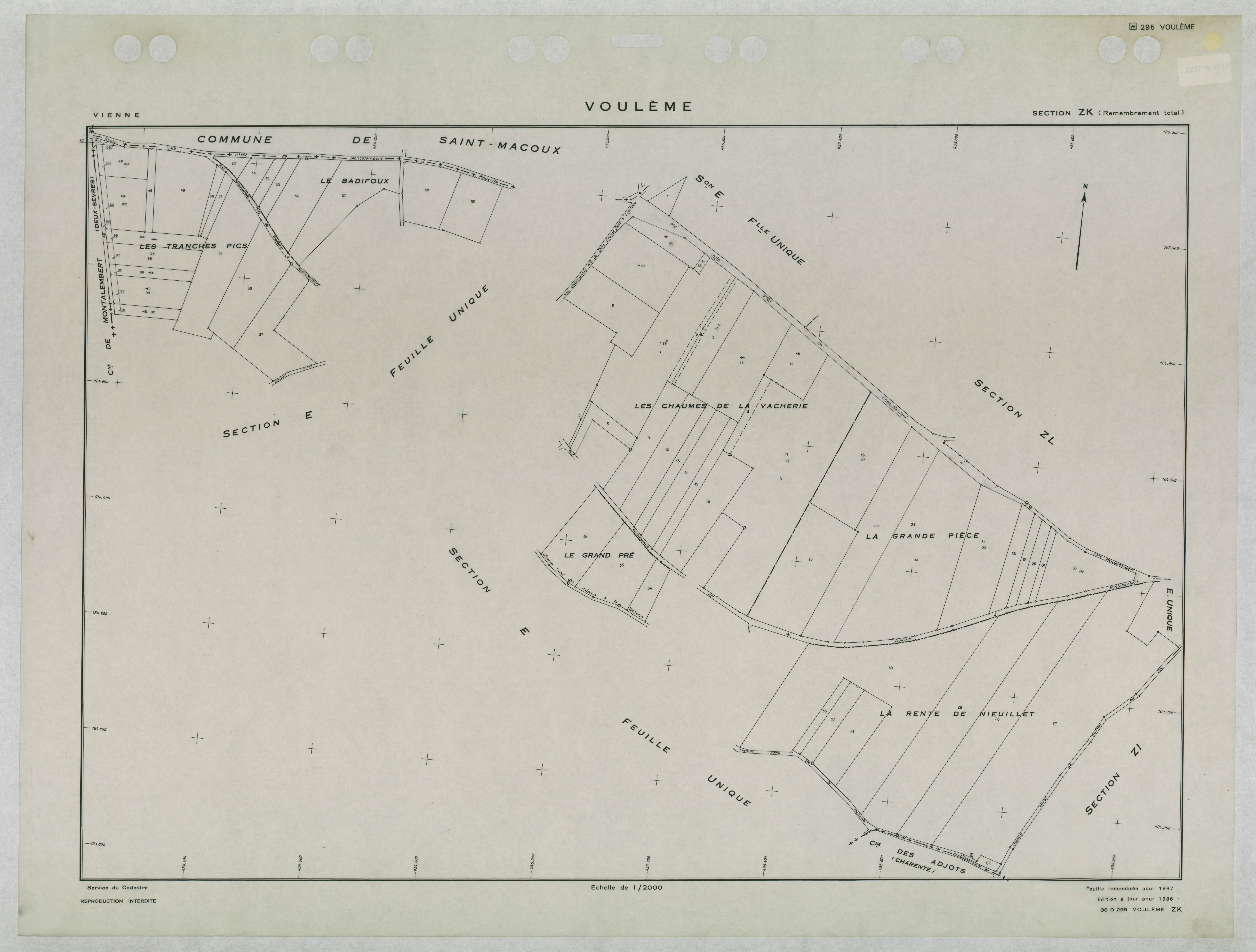 Voulême - FRAD086_cadastre Plans remembrés 